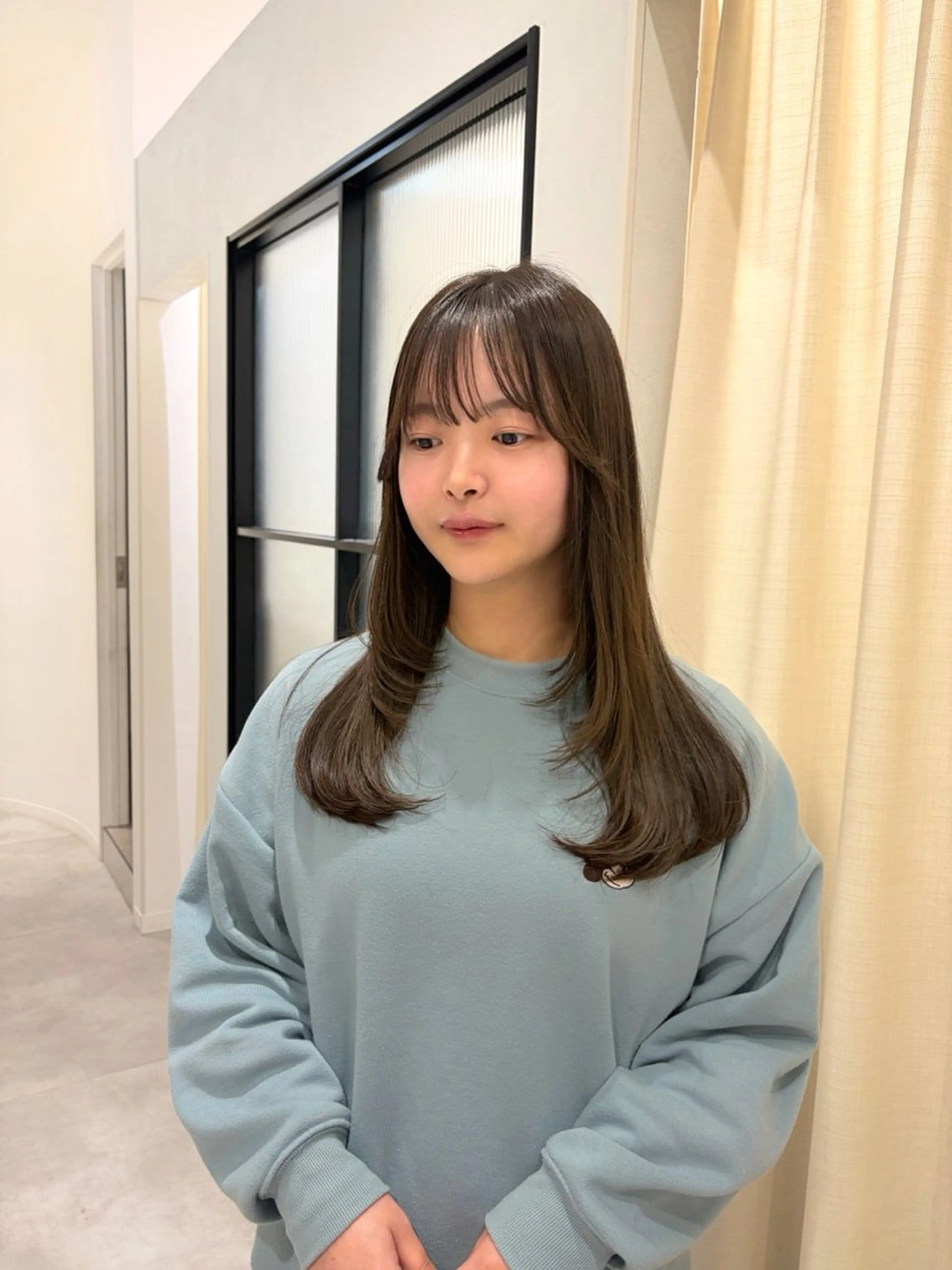 ロング 顔まわりレイヤー レイヤーカット ショートカット/ レイヤー/天王寺のヘアスタイル