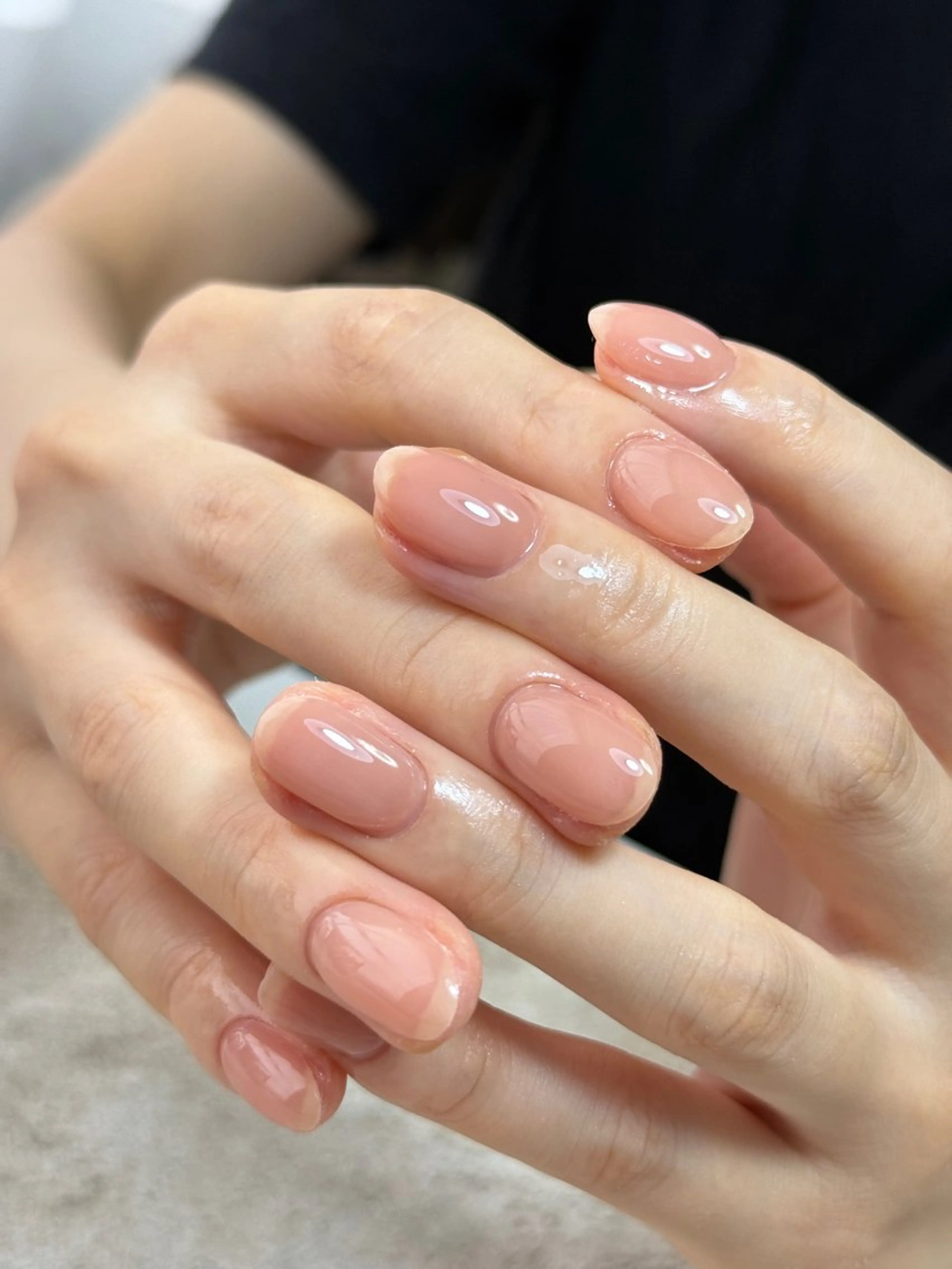 ネイル チークネイル 長さ出し フレンチネイル ジェルネイル 韓国ネイル ハンドネイル Rolakira マニのネイルデザイン