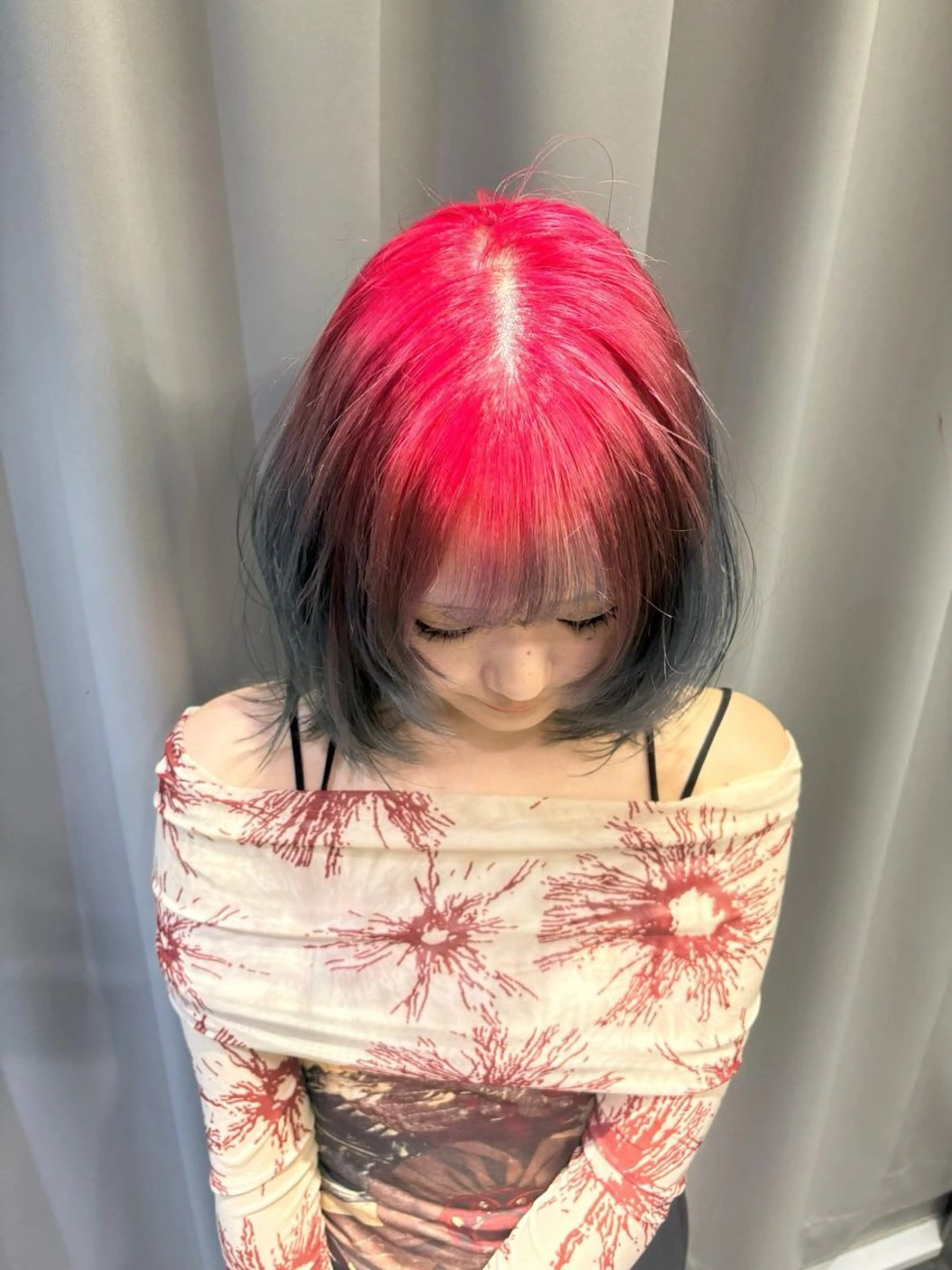 ミディアム カラー カット ヘアカラー トリートメント rilas博多所属・博多JYUI/ウルフ ハイトーン/デザインのヘアスタイル