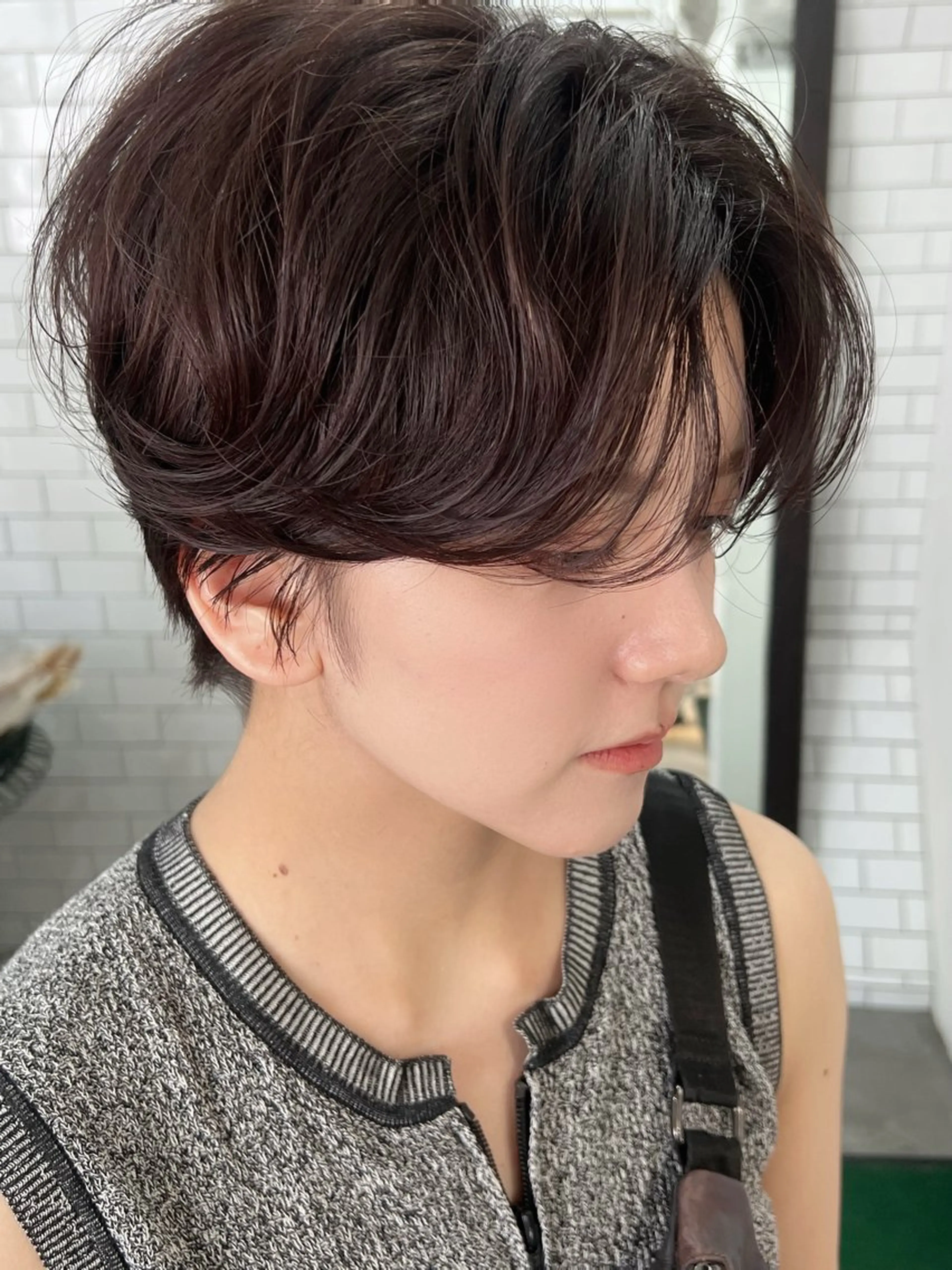 ショート カット 紙屋町ショート /ボブ　パーマ河内蓮のヘアスタイル