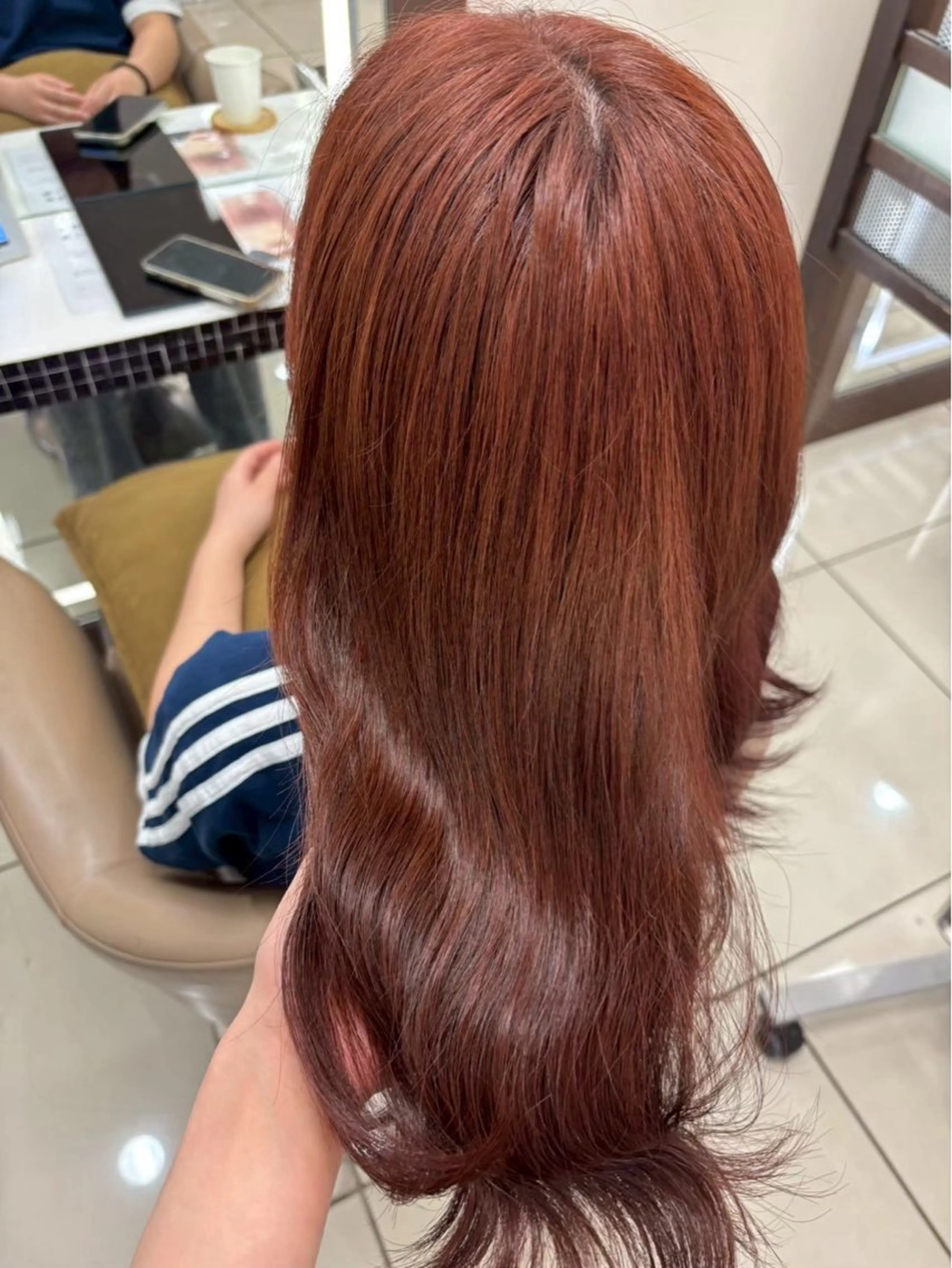 ロング カラー パーマ ヘアアレンジ オレンジ STYLE横浜所属・アレンジ🎀エクステ ✨┆横浜🤍みいなのヘアスタイル