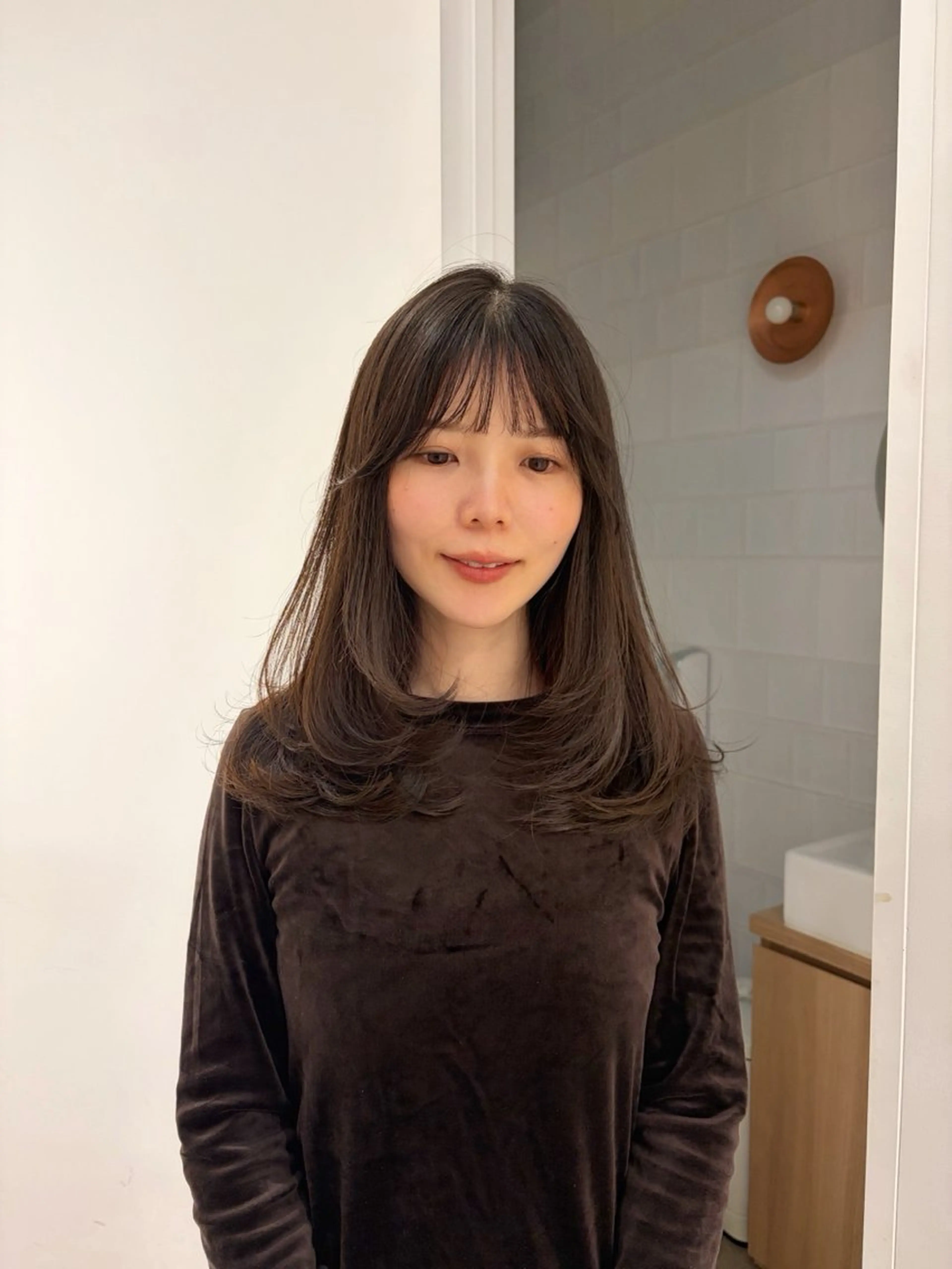 ロング レイヤーカット ヘアカラー 似合わせレイヤー/ 透明感カラー/天王寺のヘアスタイル