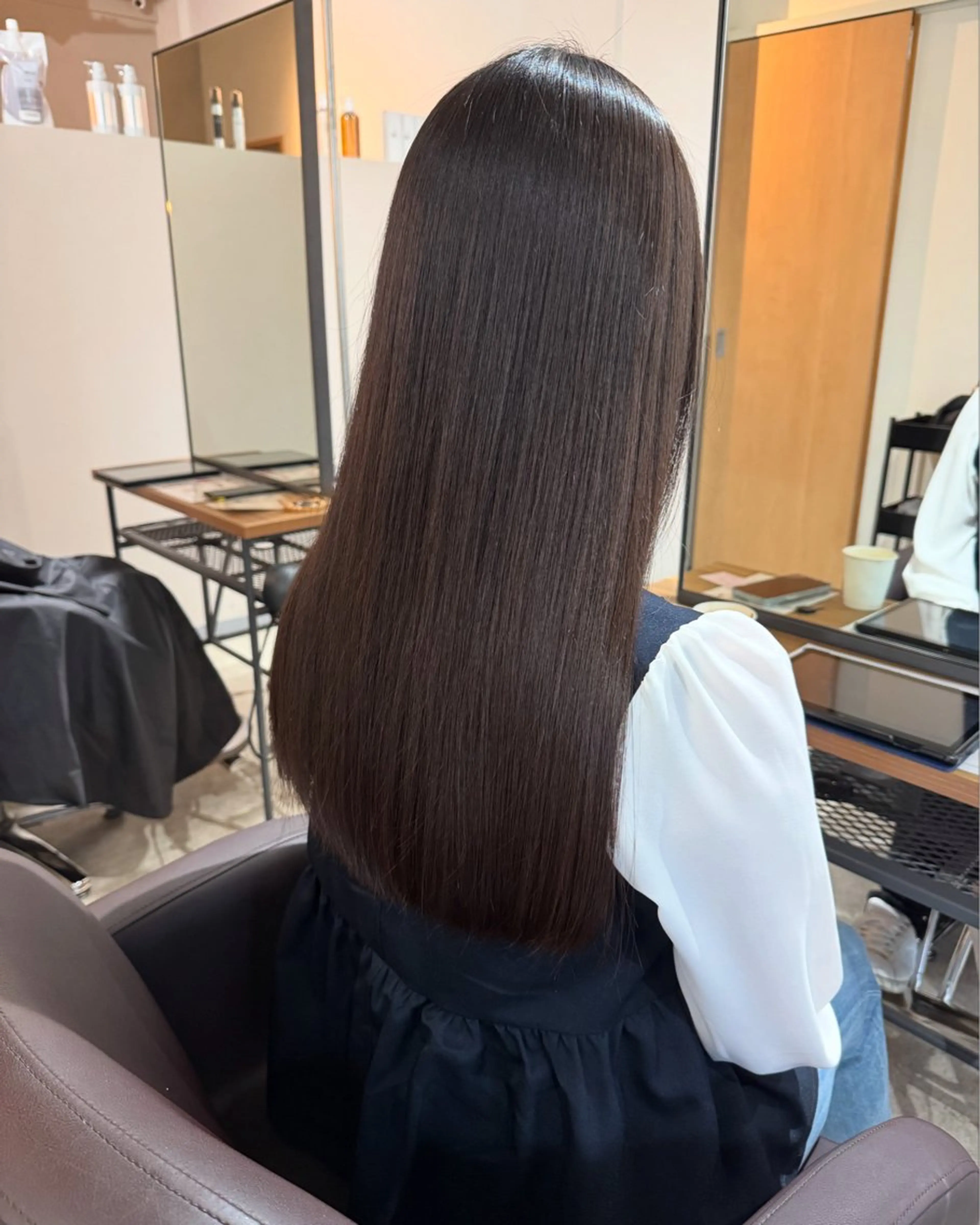 セミロング ボブ 韓国風ヘア レイヤーカット 縮毛矯正 ✨髪質改善美髪矯正✨ ボブ/韓国レイヤー✨のヘアスタイル