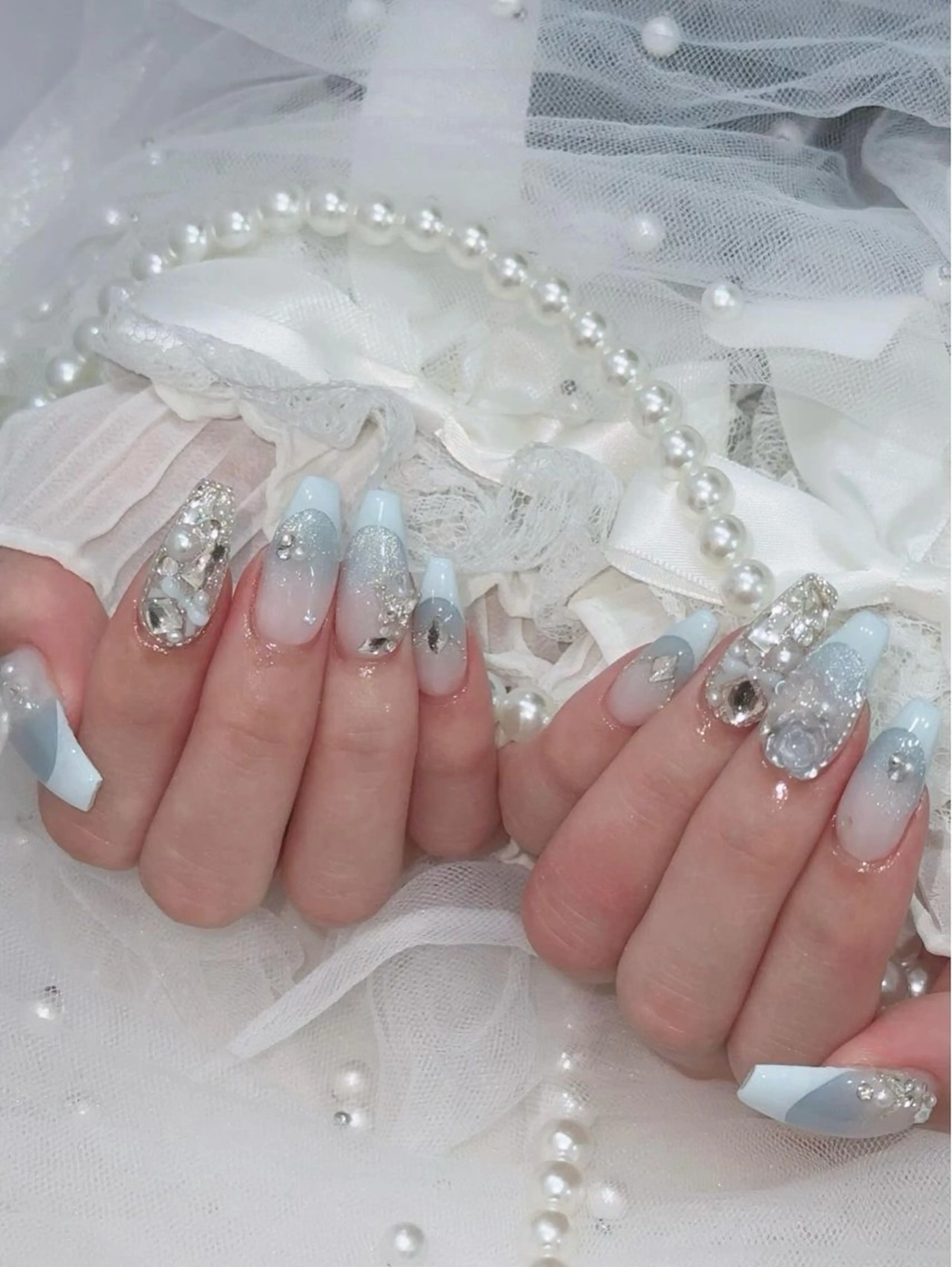 ネイル アートネイル 長さ出し ジェルネイル マグネットネイル ニュアンスネイル ハンドネイル Cloudy Chan Nailのネイルデザイン