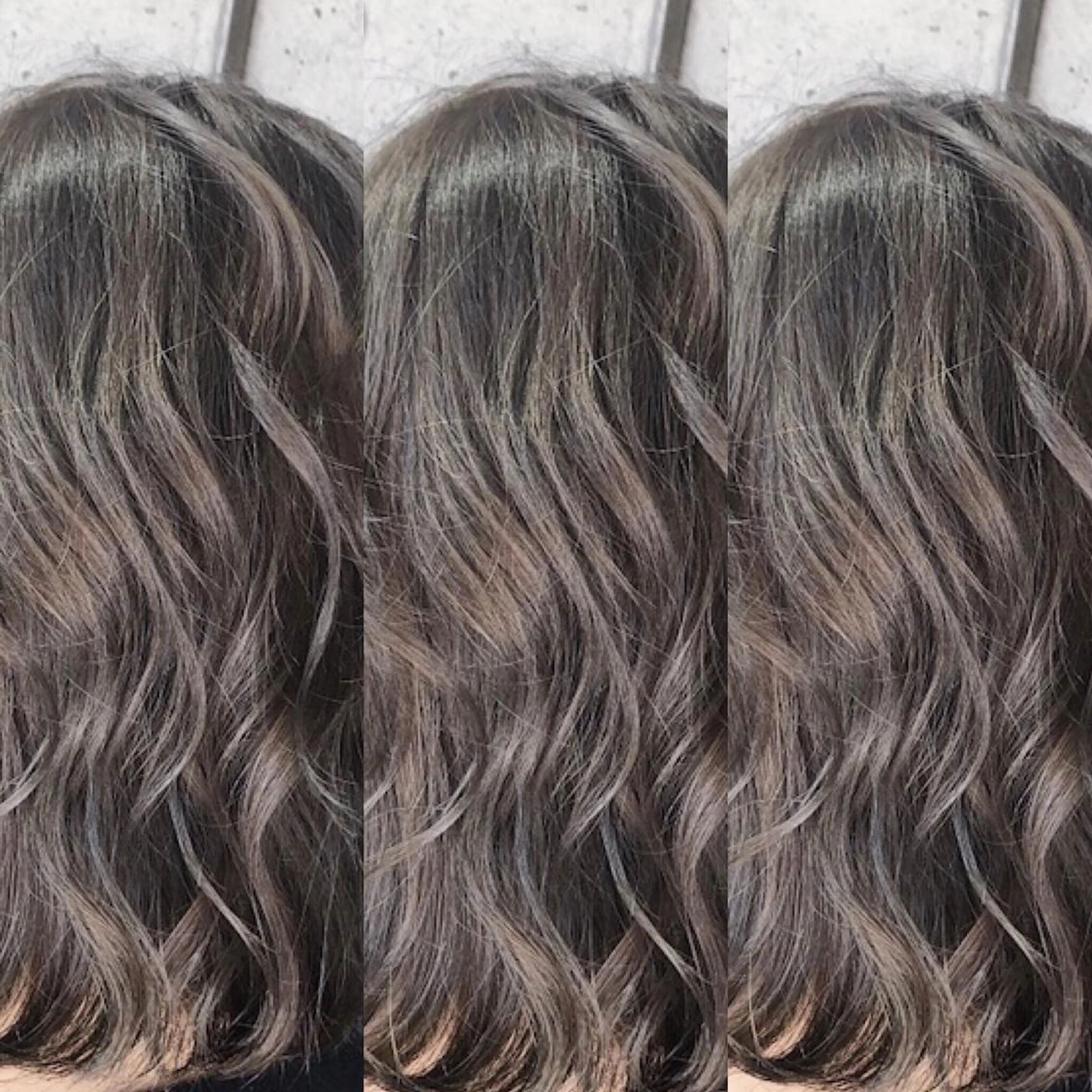 セミロング カラー アッシュ アッシュグレー 福森 みずきのヘアスタイル