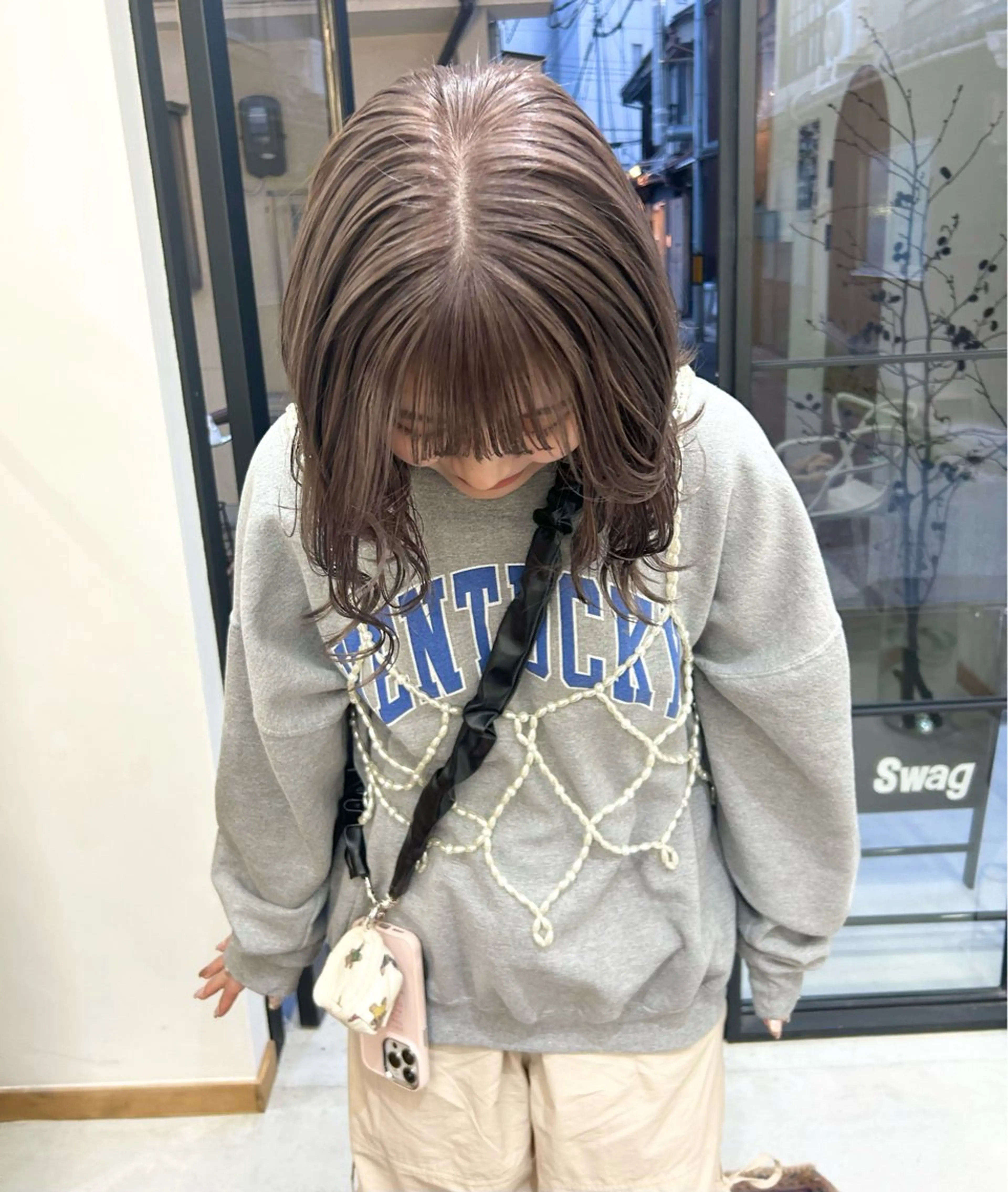 ショート カラー パーマ ヘアアレンジ 髪と音処　マトぺ所属・デザインカラー/ボブ ブリーチカラー/ユリのヘアスタイル