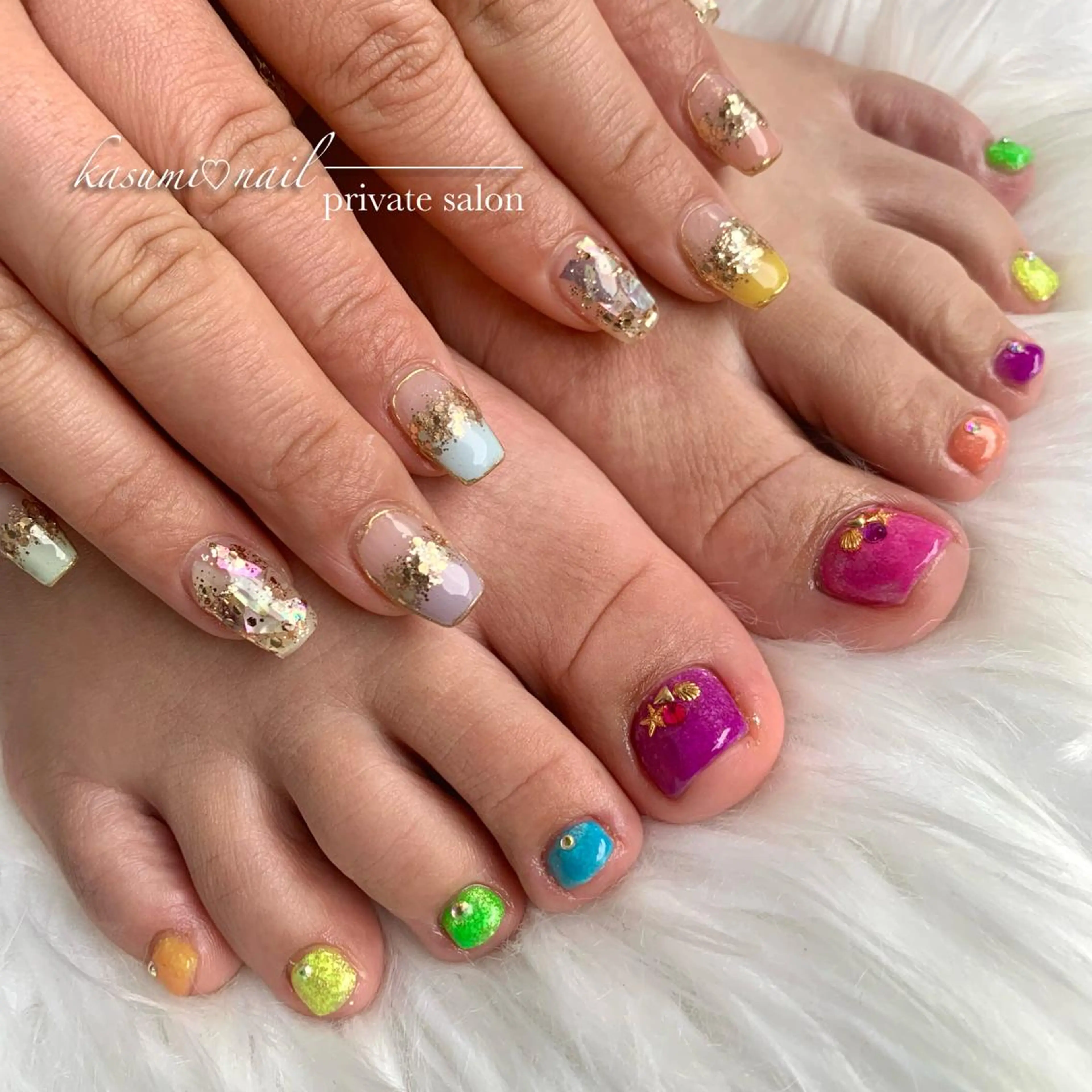 ネイル アートネイル フットネイル フレンチネイル ロングネイル マグネットネイル KASUMI♡ Nailのネイルデザイン