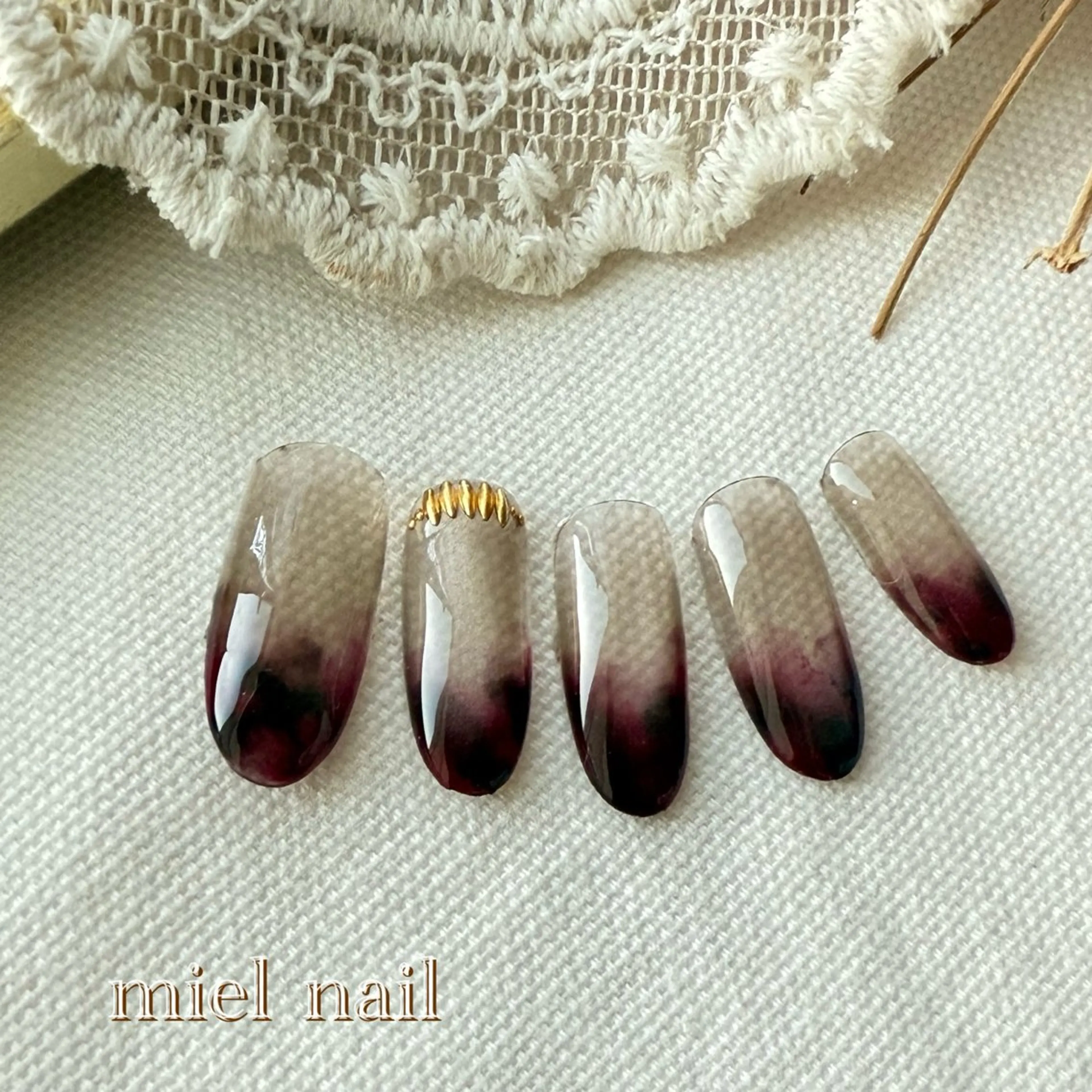 ネイル マグネットネイル 大理石ネイル(マーブル) 冬ネイル ハンドネイル miel nailのネイルデザイン