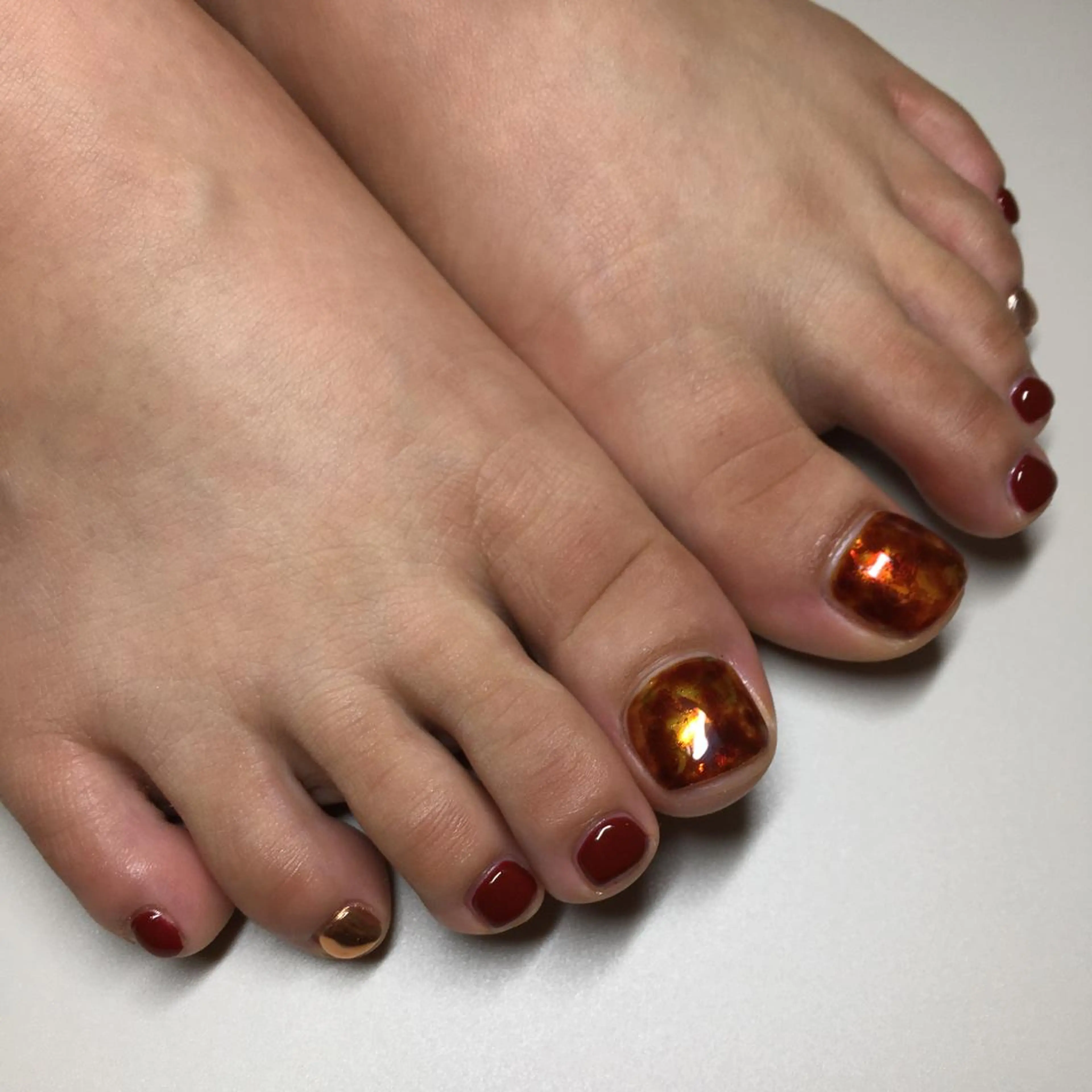 ネイル アートネイル べっ甲ネイル ミラーネイル フットネイル kipinail 川﨑えりかのネイルデザイン