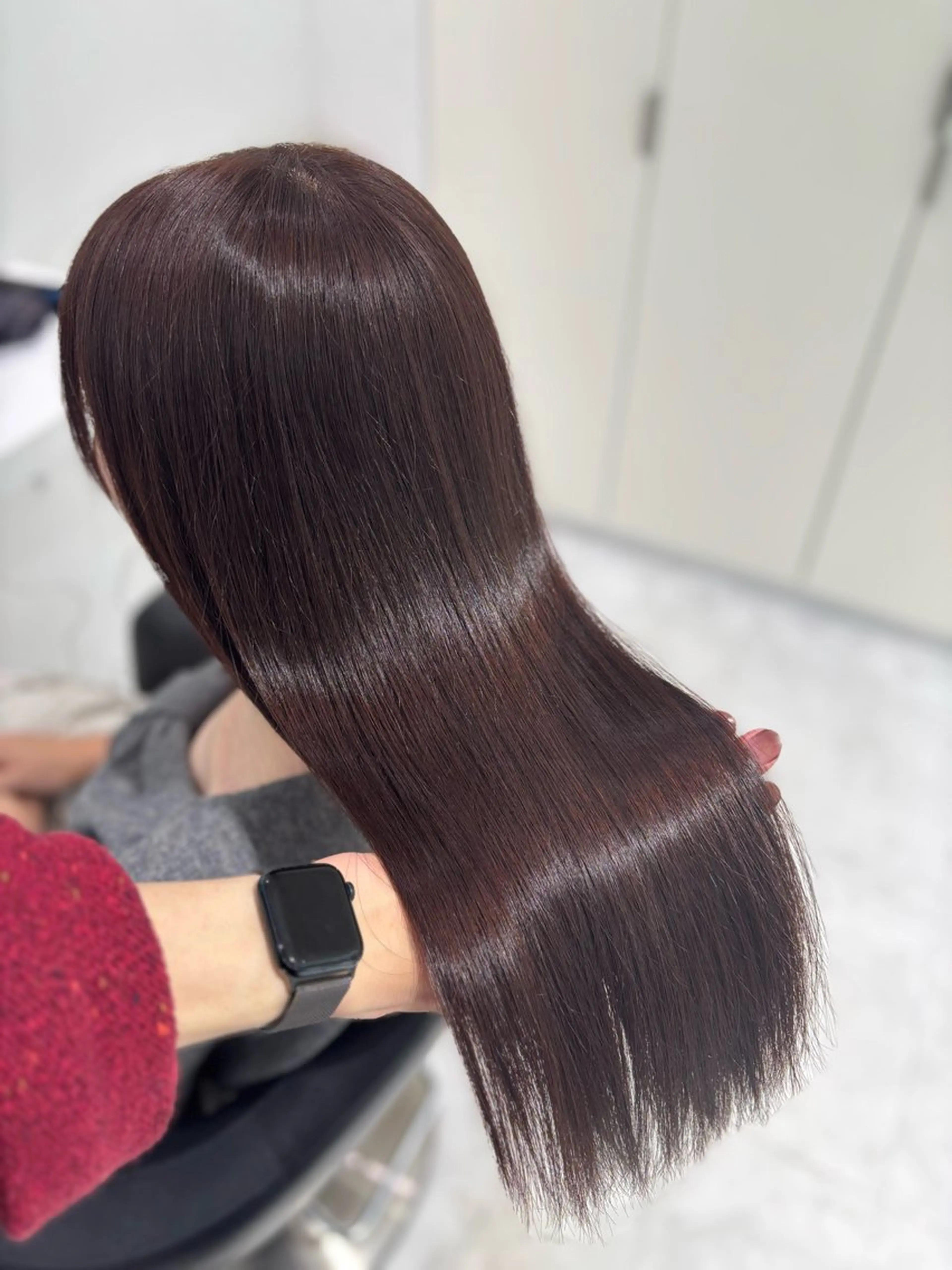 ロング カラー ヘアカラー トリートメント ヘッドスパ ヘアセット ブリーチなし透明感 ×縮毛矯正🤍ユウのヘアスタイル