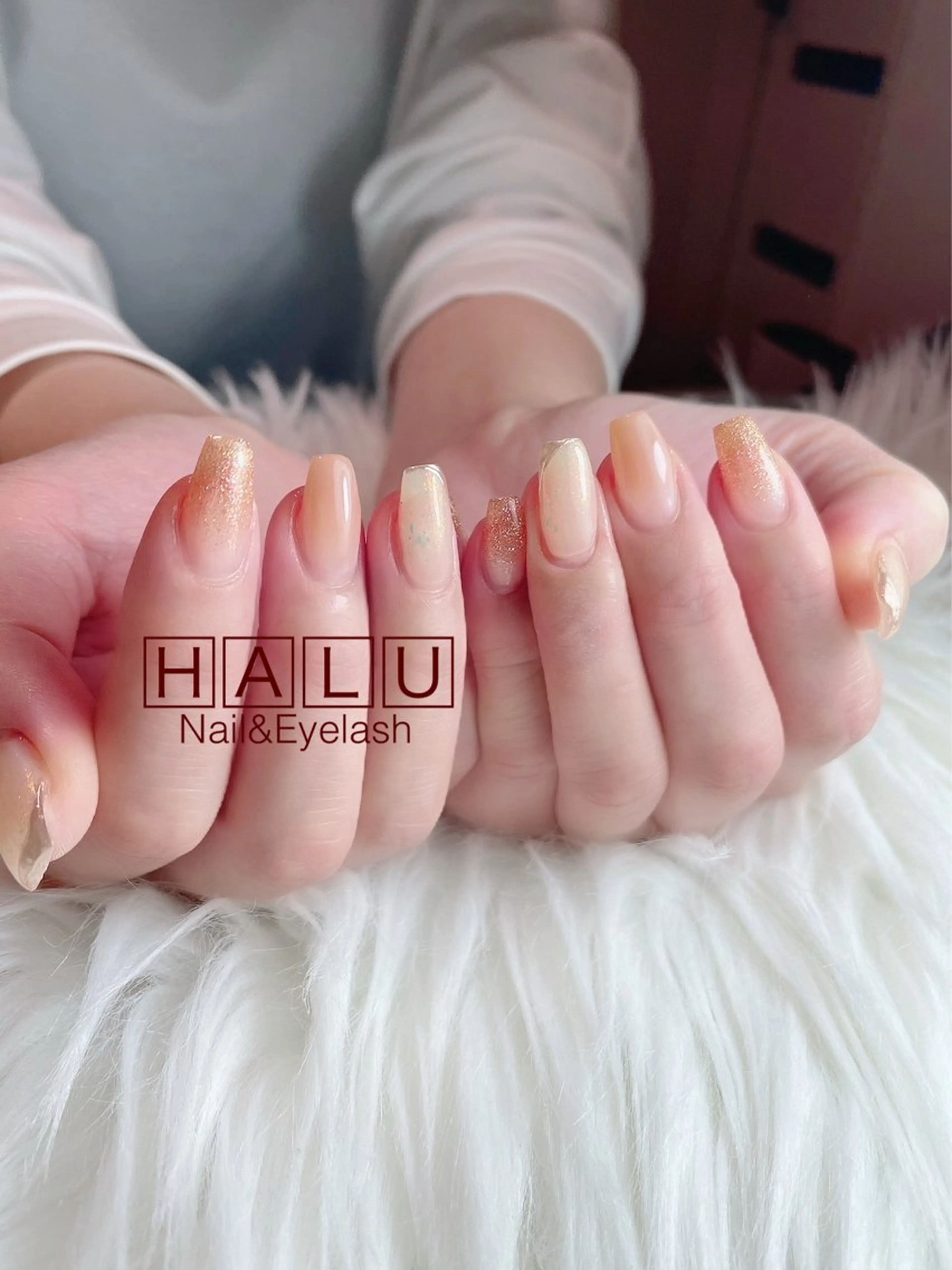 ネイル オレンジ HALU ハルのネイルデザイン