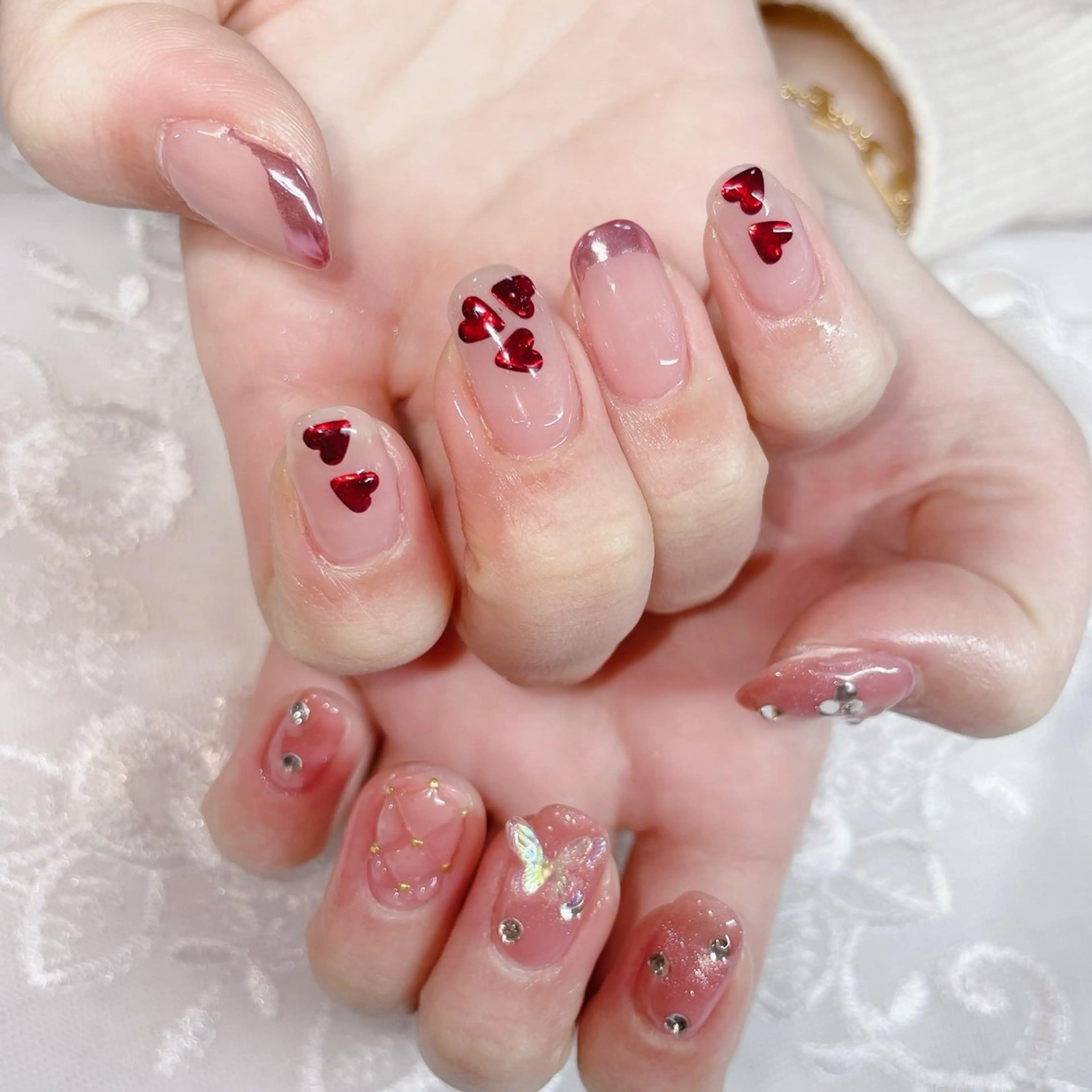 ミディアム ハンドネイル ハンドケア 💜MIYA nail川崎店のネイルデザイン