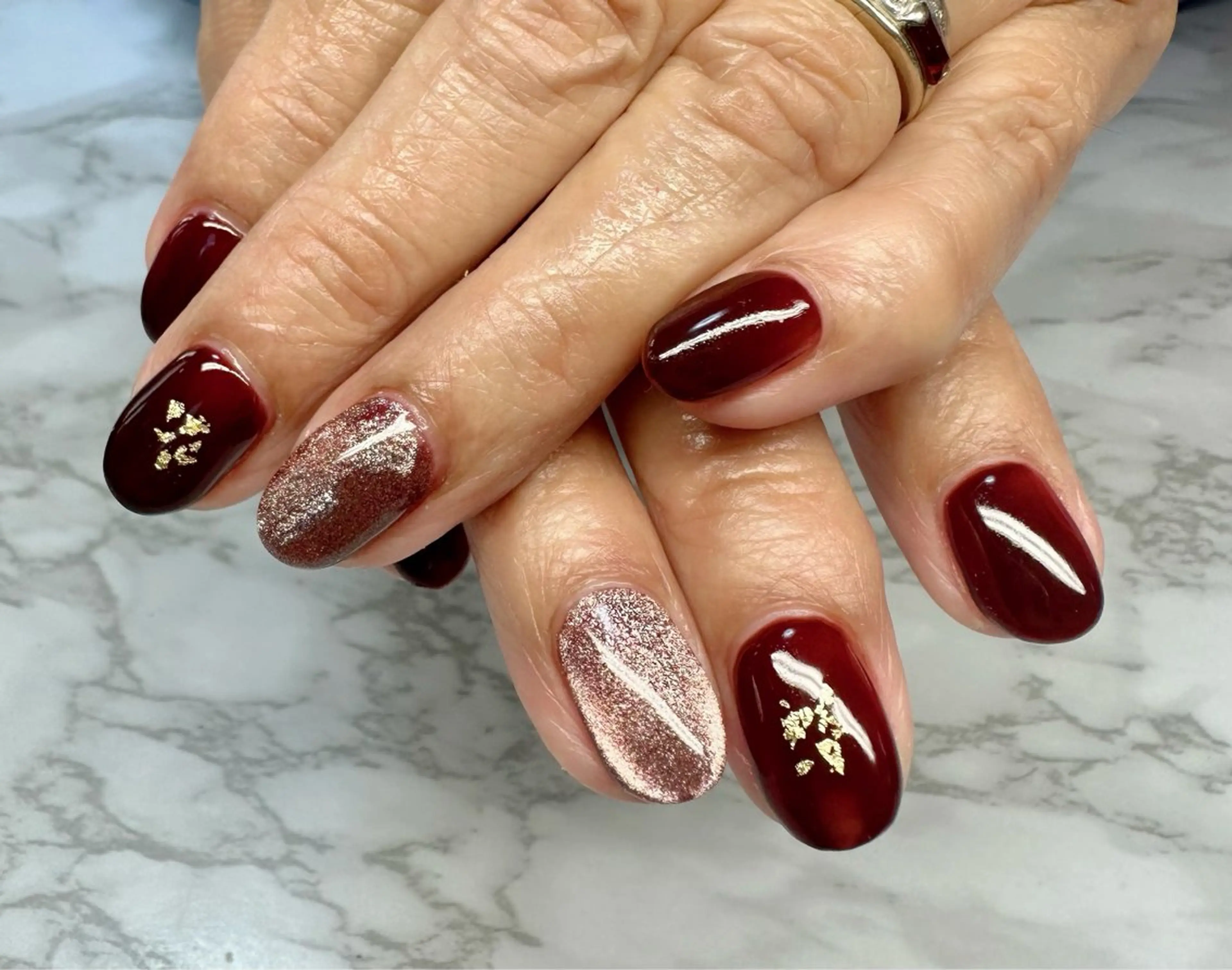 ネイル アートネイル マグネットネイル 冬ネイル クリスマス M.N_ nailのネイルデザイン