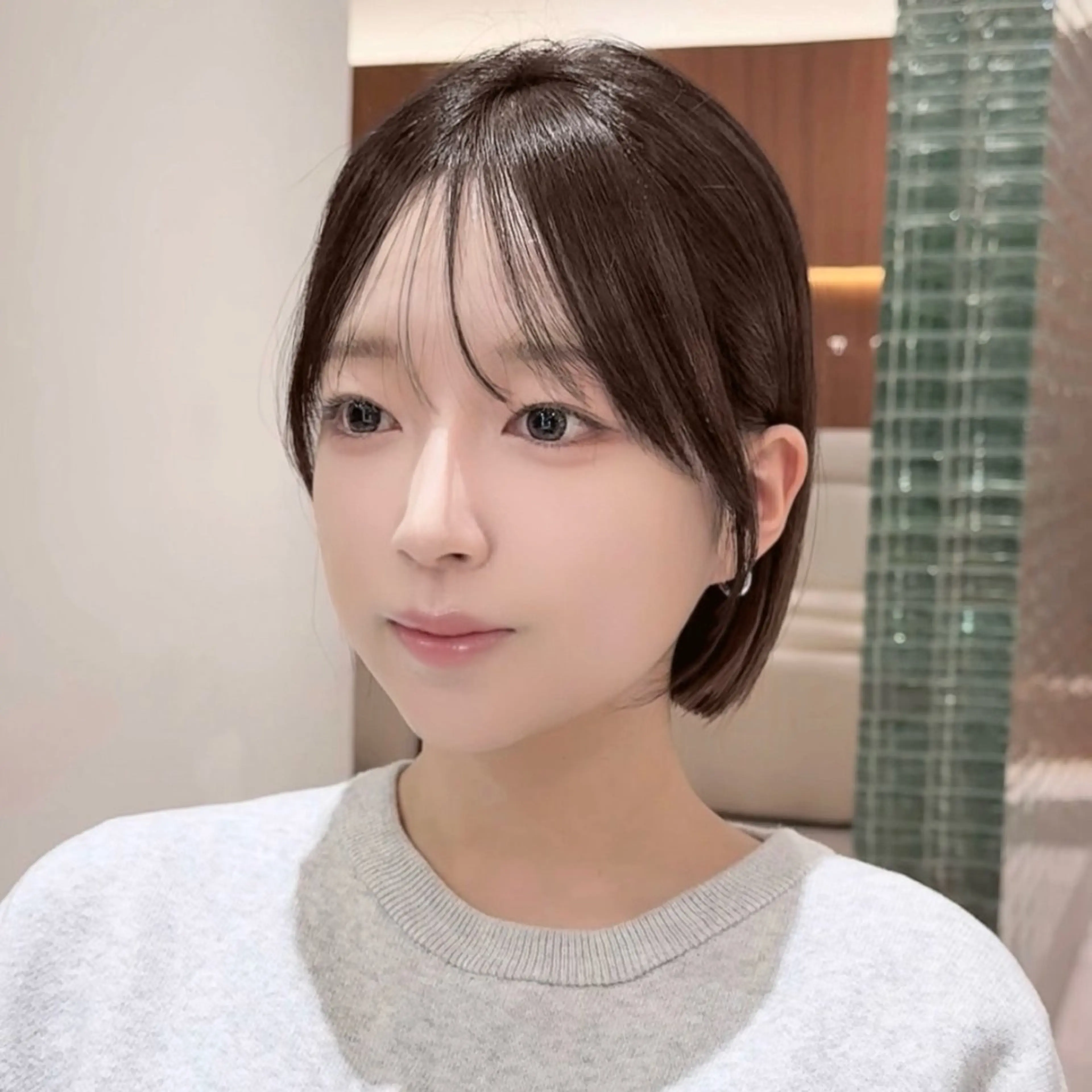 ミディアム カラー 切りっぱなしボブ ショートボブ ボブレイヤー 透明感カラー ボブ カット ヘアカラー トリートメント 田中航平/渋谷ボブ/ レイヤーボブのヘアスタイル