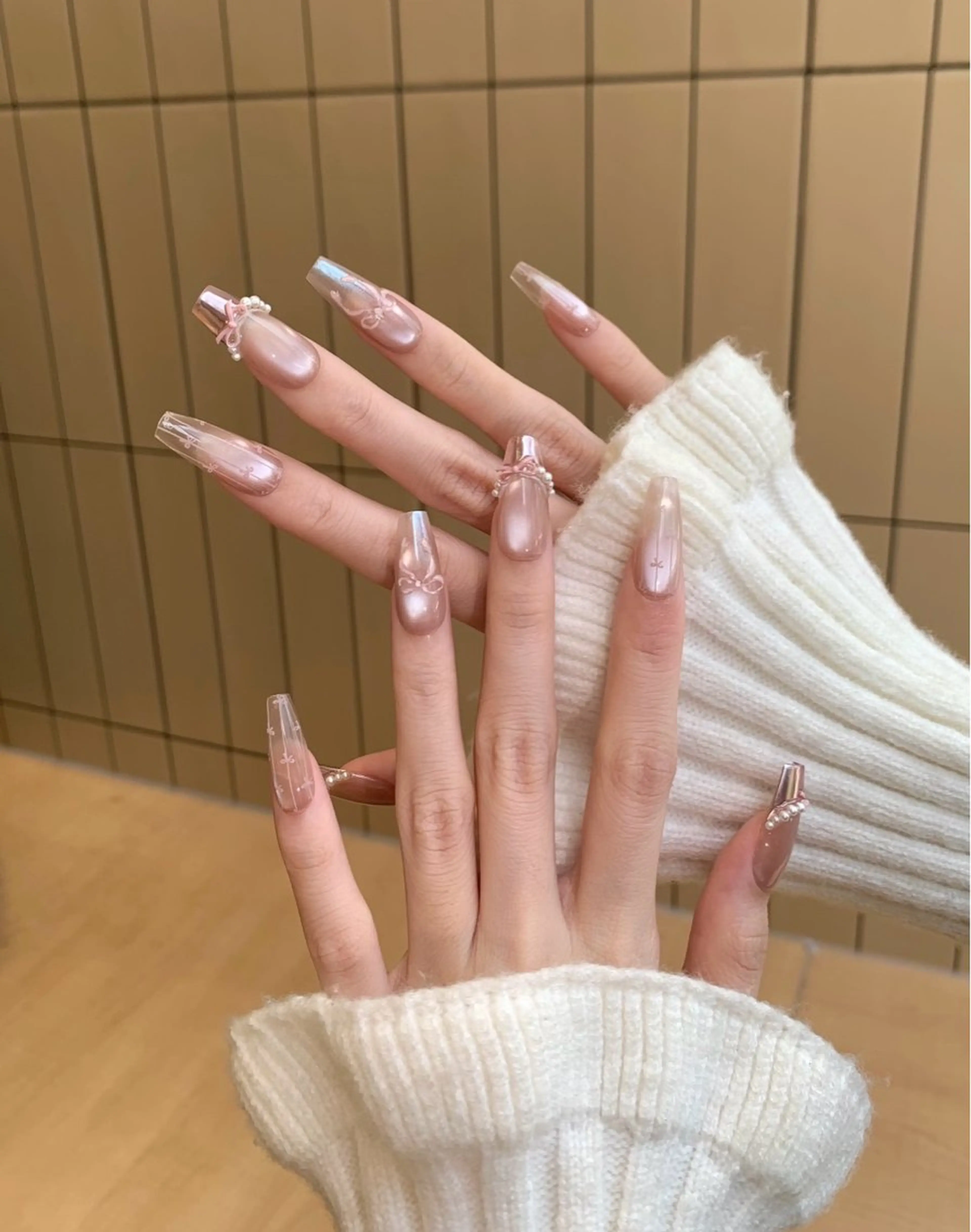 【モデル練習】やさしい光感マグネットネイル対応※オフなし（オフ別途¥1,000）の写真