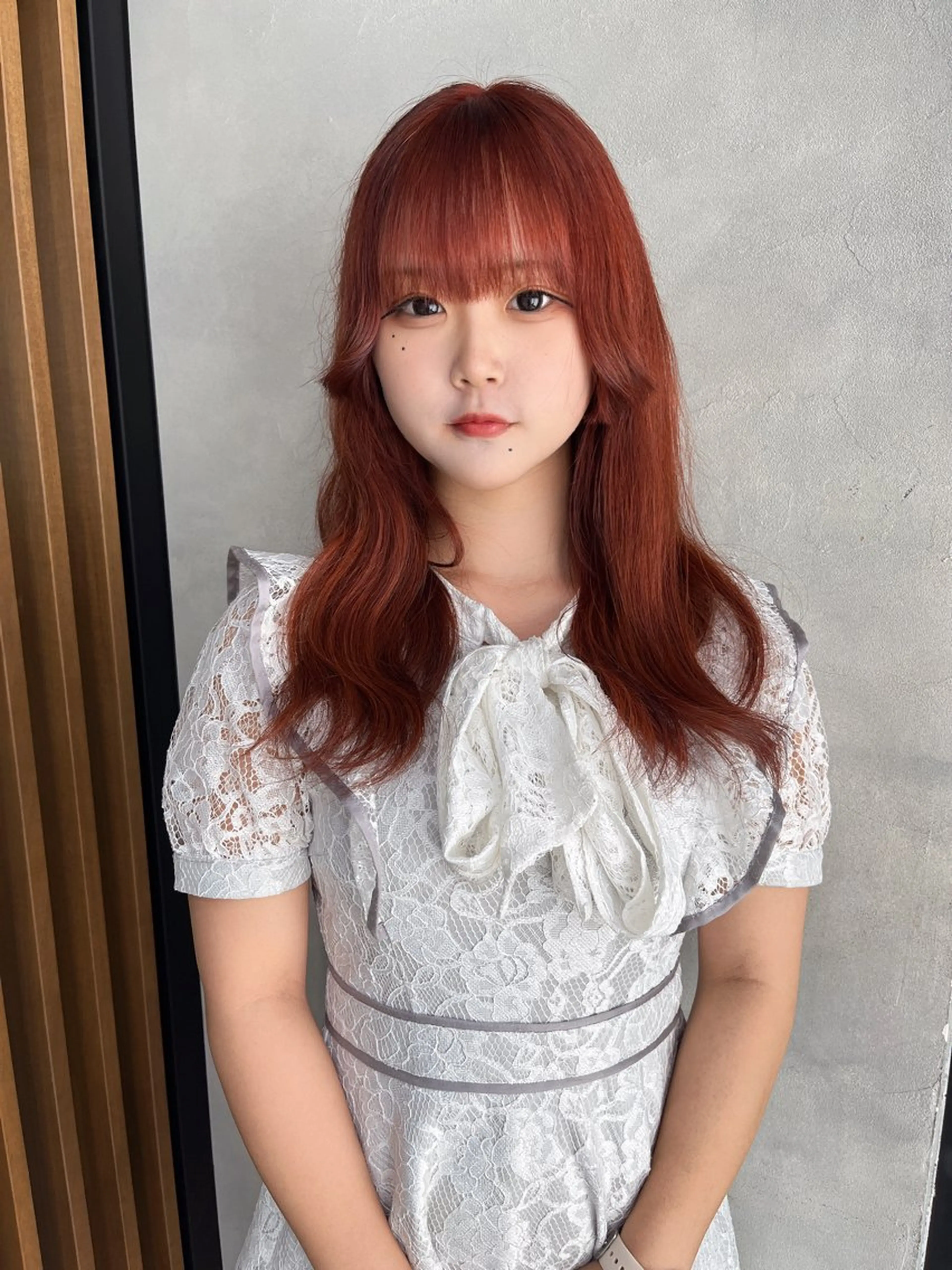 セミロング 濱川響太レディース カットモデルのヘアスタイル