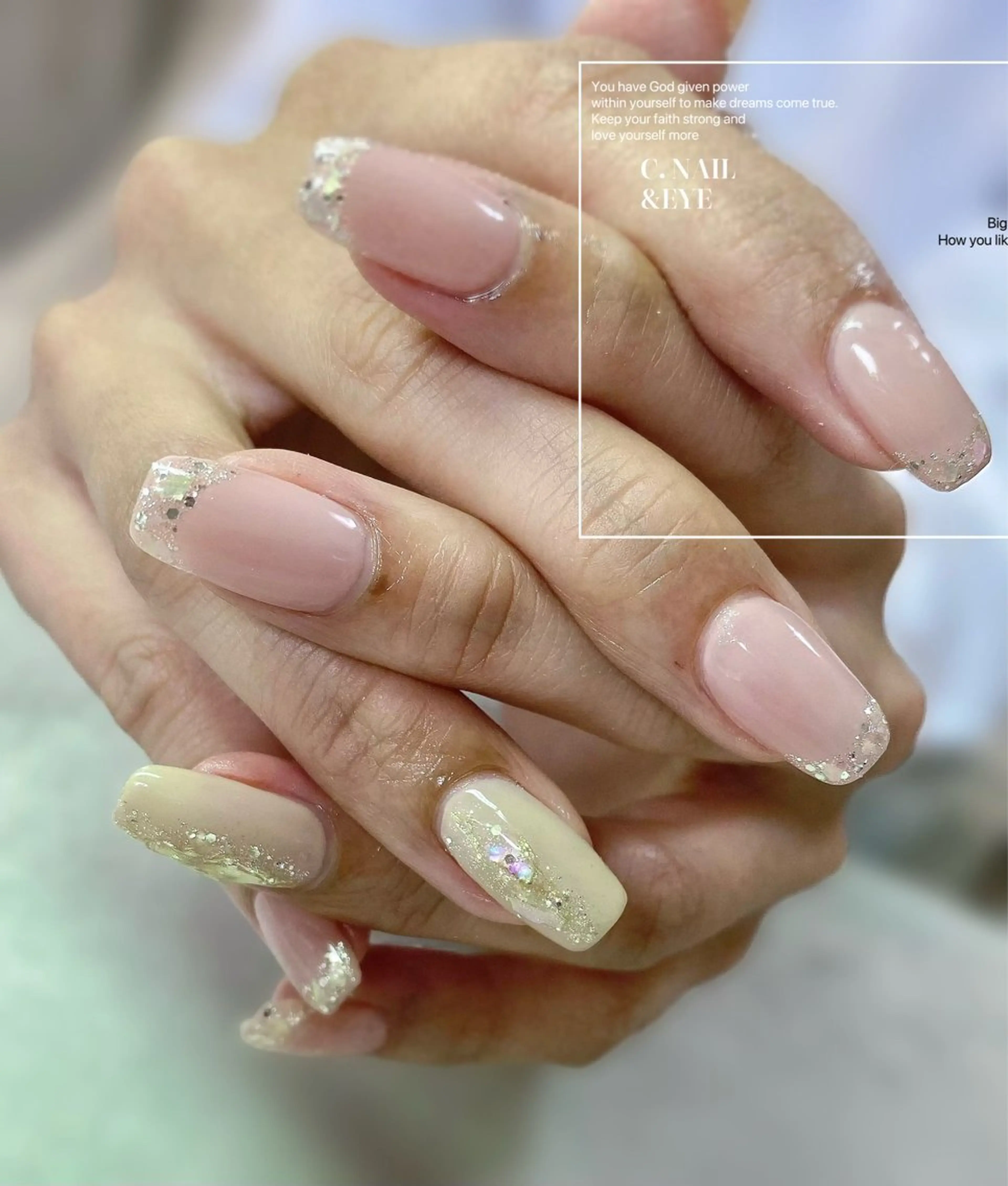 ネイル フットネイル フレンチネイル 氷ネイル・うるうるネイル マグネットネイル ミラーネイル C.Nail &Eye筑紫駅のネイルデザイン