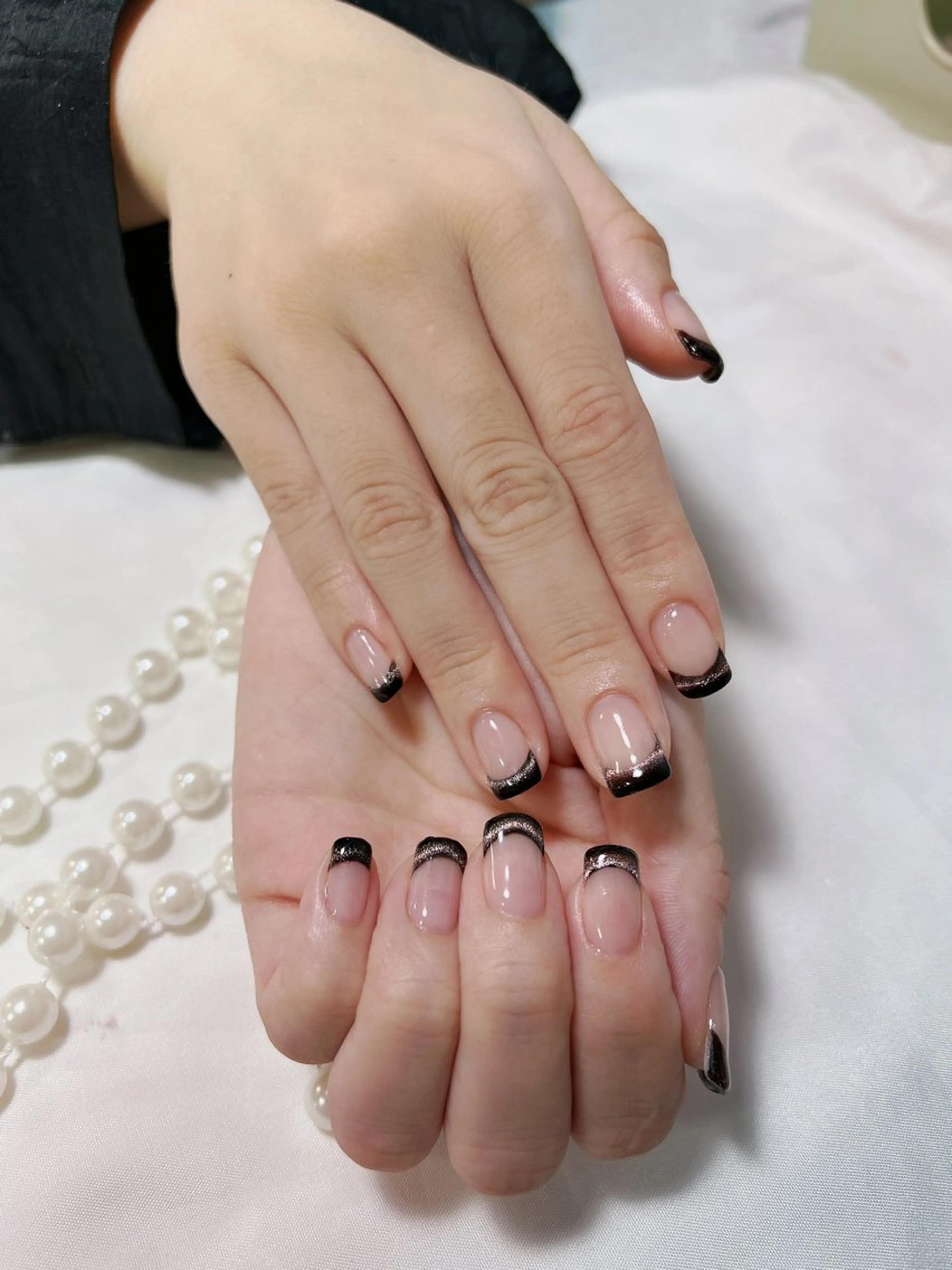 ネイル フレンチネイル マグネットネイル マグネットフレンチ 米澤 ハナユキのネイルデザイン