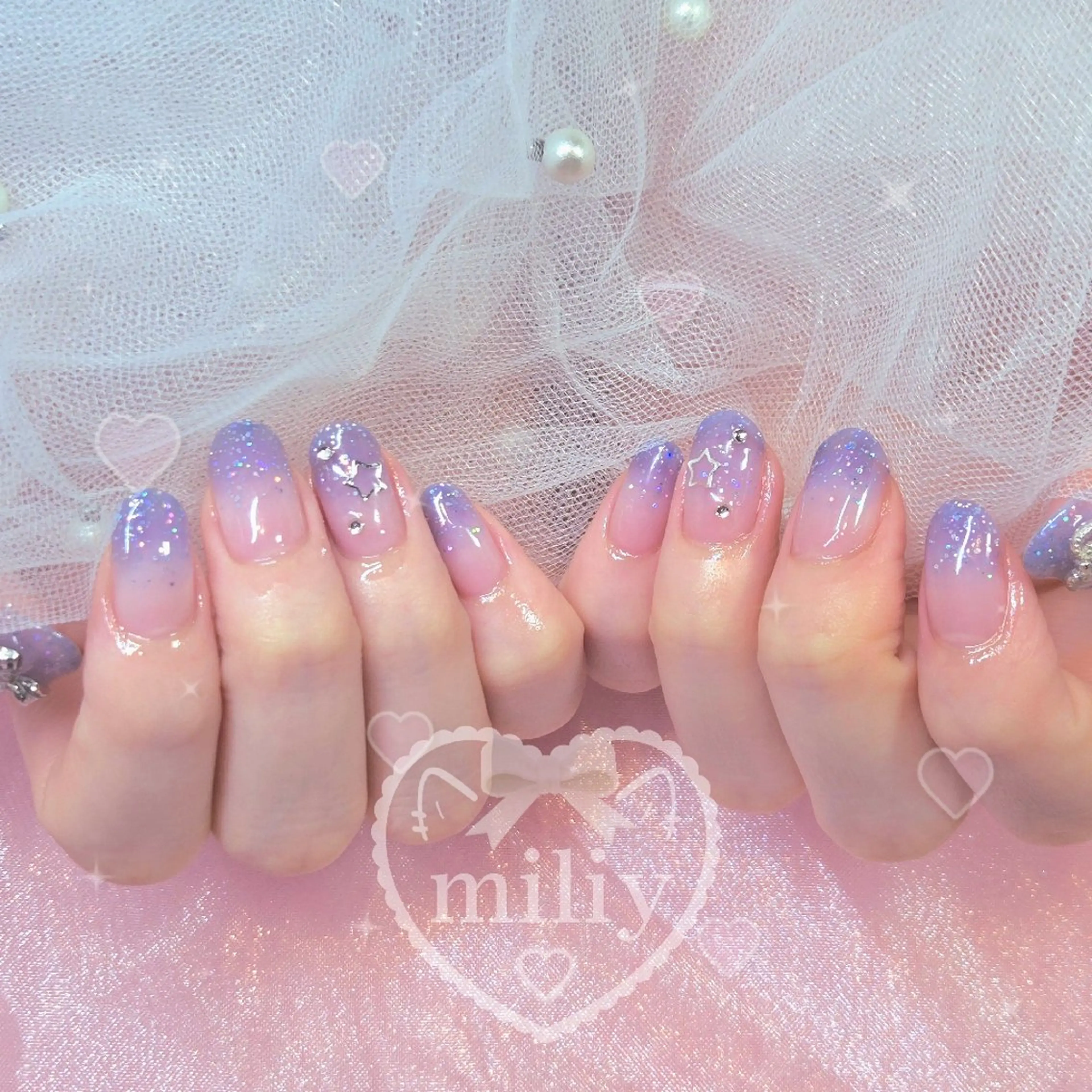 ネイル グラデーション ラメ(グリッター) ラメグラデーション miliy nail 🎀上尾のネイルデザイン