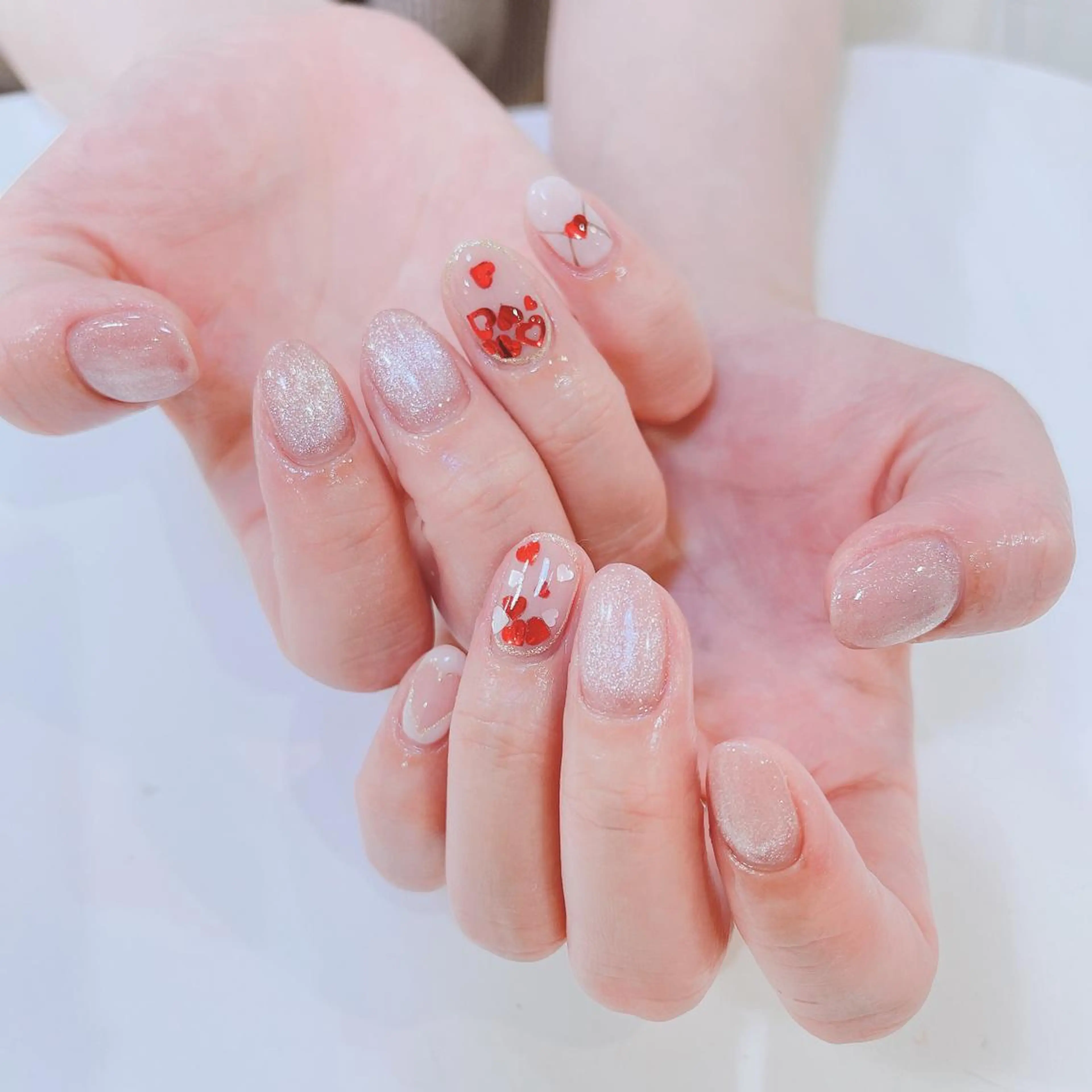 ネイル ハート マグネットネイル ハンドネイル Nailsalon Julius luna所属・Juliusluna FUZUKIのネイルデザイン