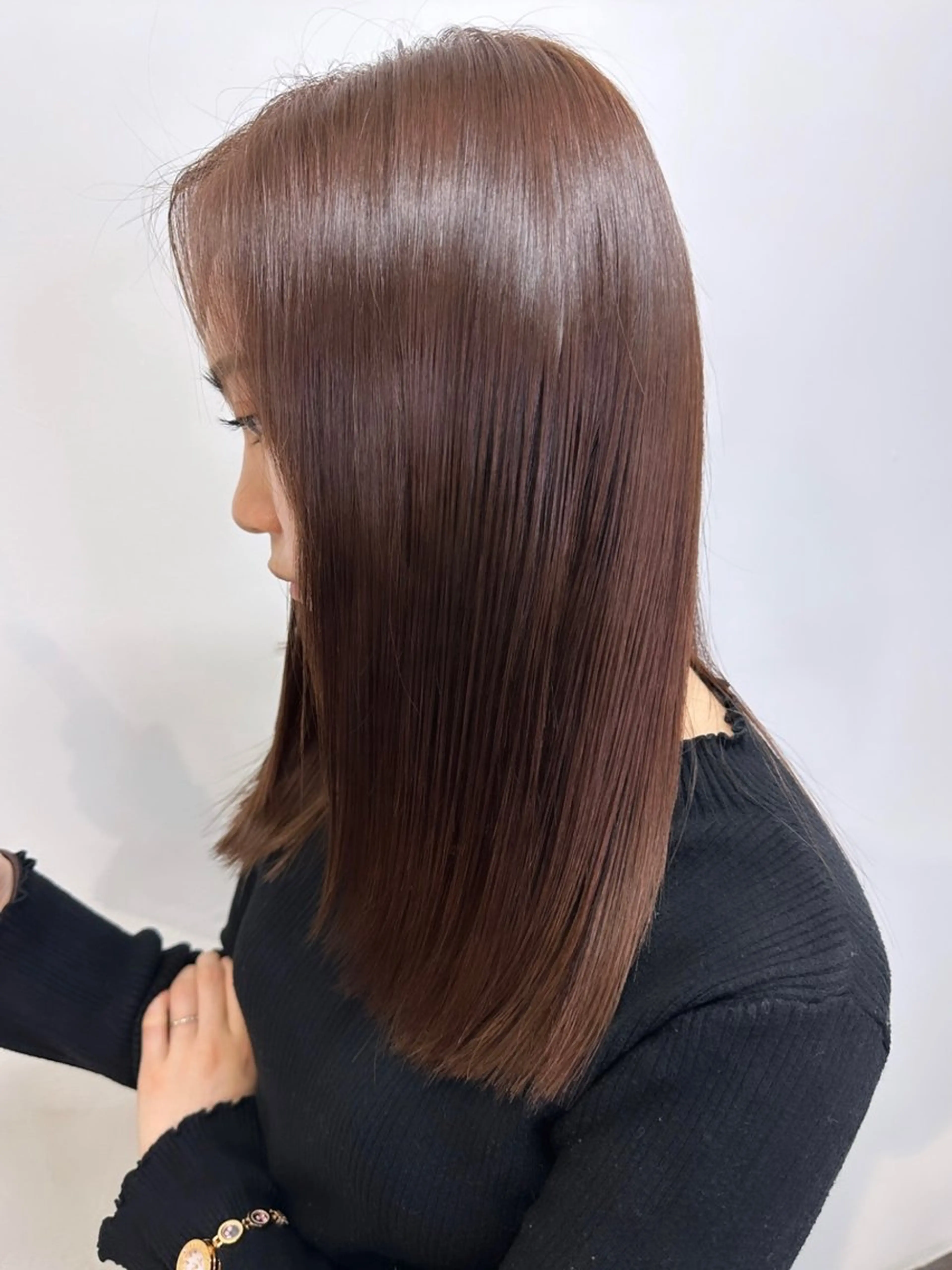 セミロング カラー ヘアアレンジ 髪質改善 カット ヘアカラー 縮毛矯正 トリートメント 髪質改善/レイヤー ダブルカラー塚本耀のヘアスタイル