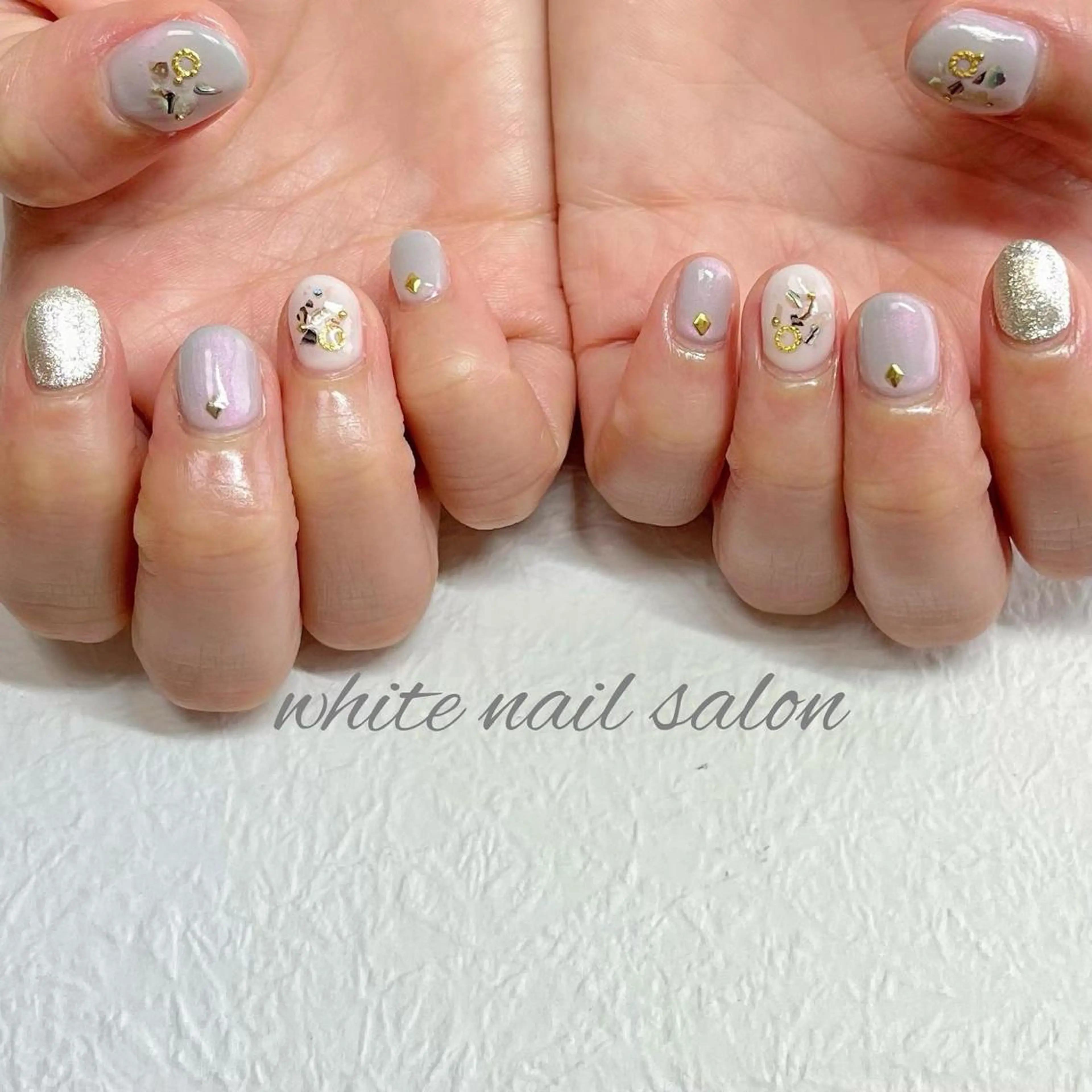 ネイル フットネイル ジェルネイル ハードジェル ラメ(グリッター) 持ち込み ハンドネイル white nail salonのネイルデザイン
