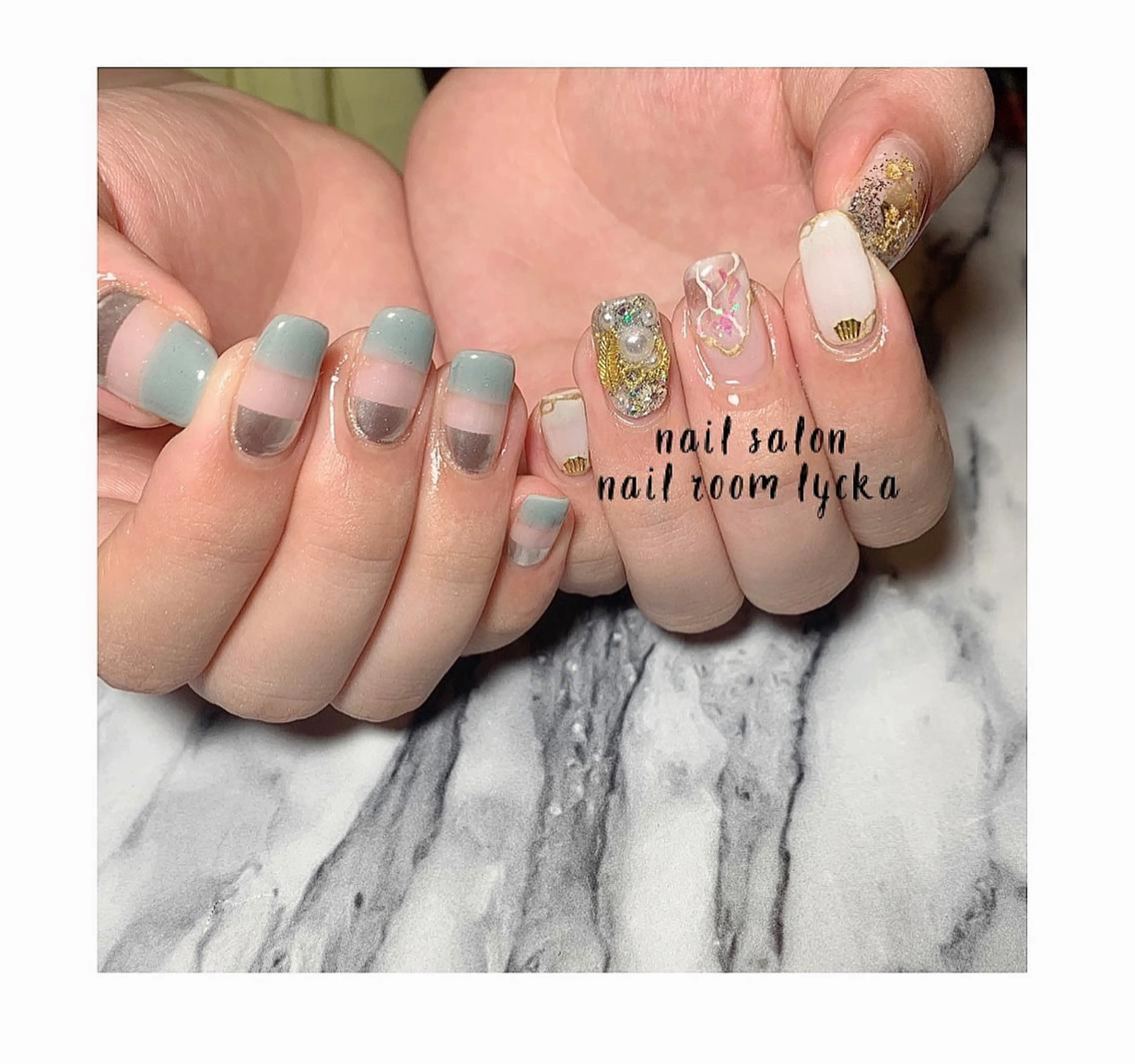 ネイル ハンドネイル ﾈｲﾙﾙｰﾑﾘｯｶ 𝐦𝐚𝐲𝐮のネイルデザイン