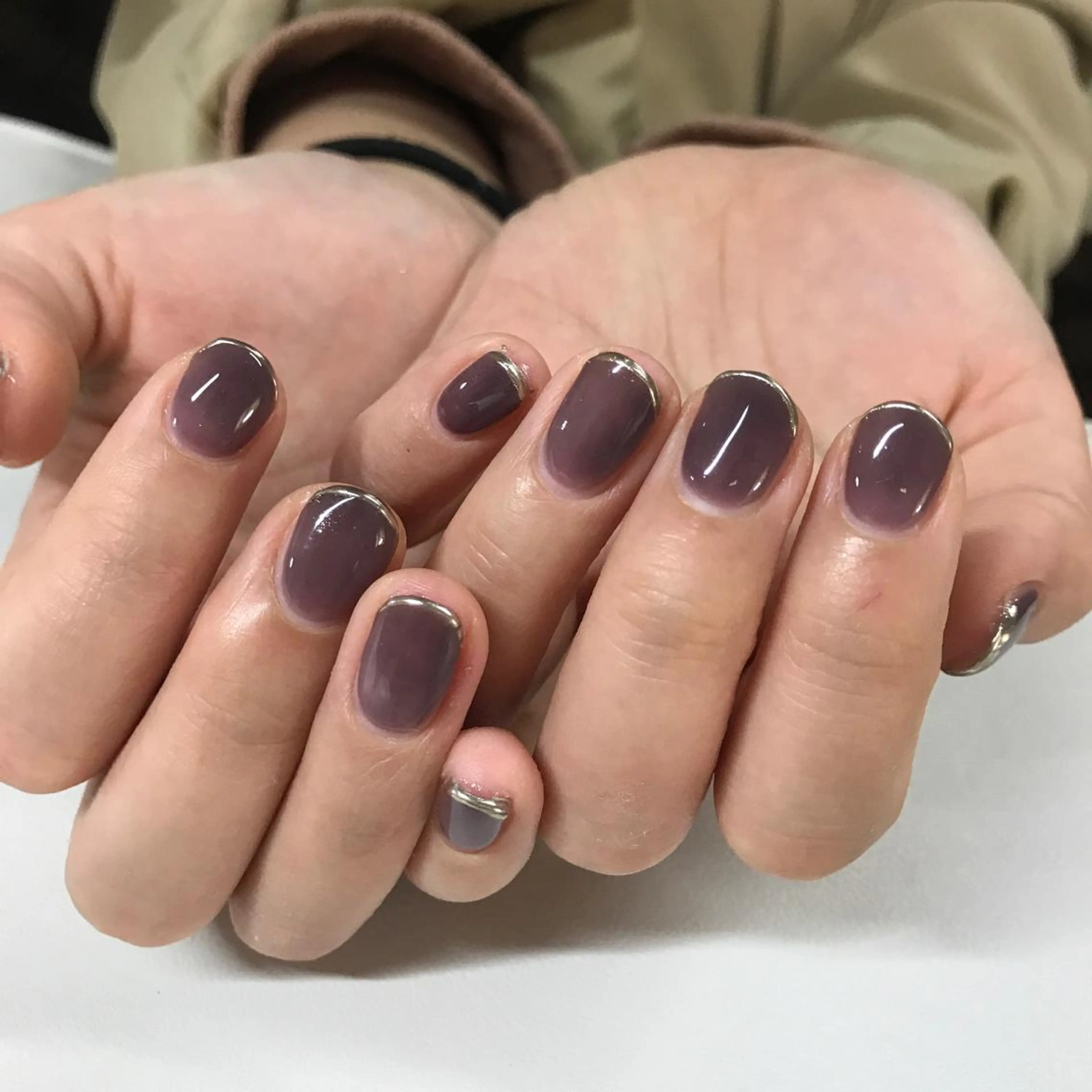 ネイル フレンチネイル ミラーネイル 美尽  BIZIN所属・久々 もえみのネイルデザイン