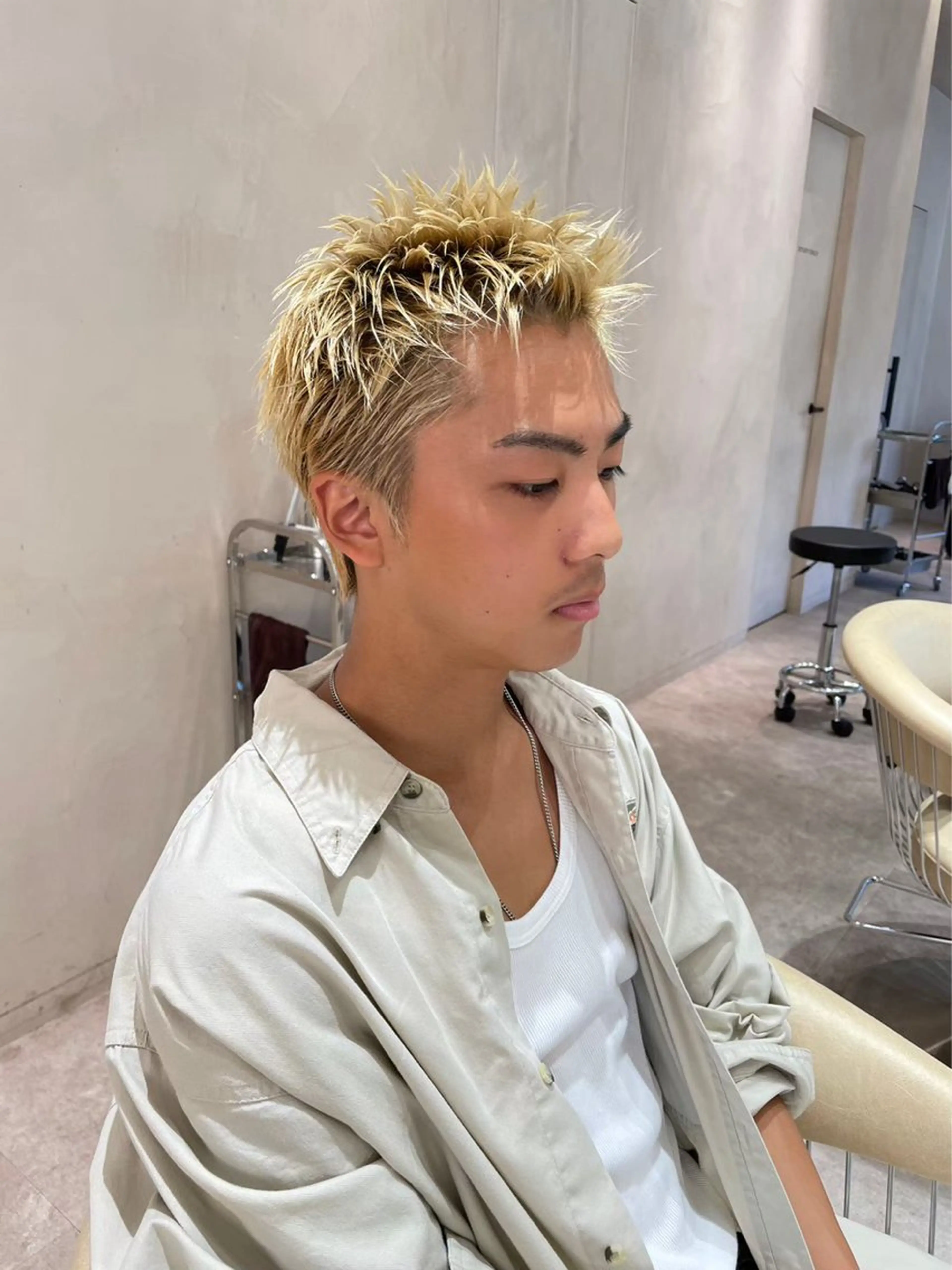 ショート カラー メンズ ヘアカラー heavenly by HAVANA新宿所属・メンズショート/ピン パーマ/新宿/フウガのヘアスタイル