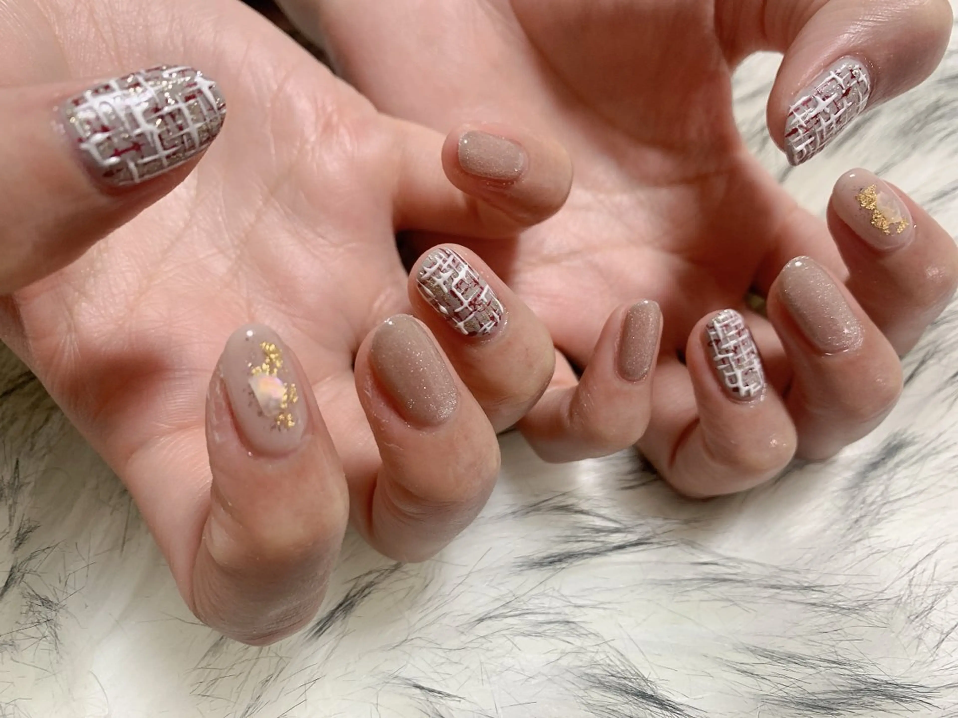 ネイル ジェルネイル 韓国ネイル メンズネイル パラジェル ツイードネイル kiki nail たまプラーザのネイルデザイン