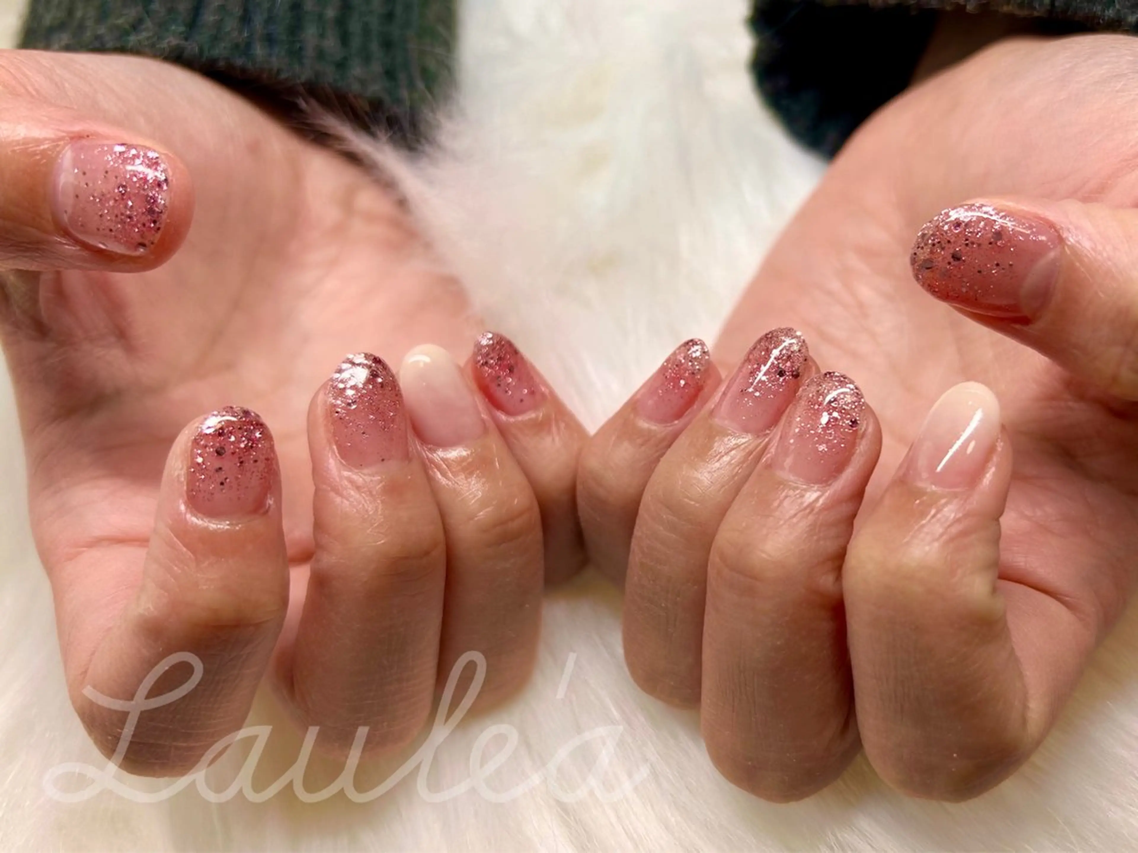 ネイル クリアネイル グラデーション ハンドネイル Laule'a ayaのネイルデザイン