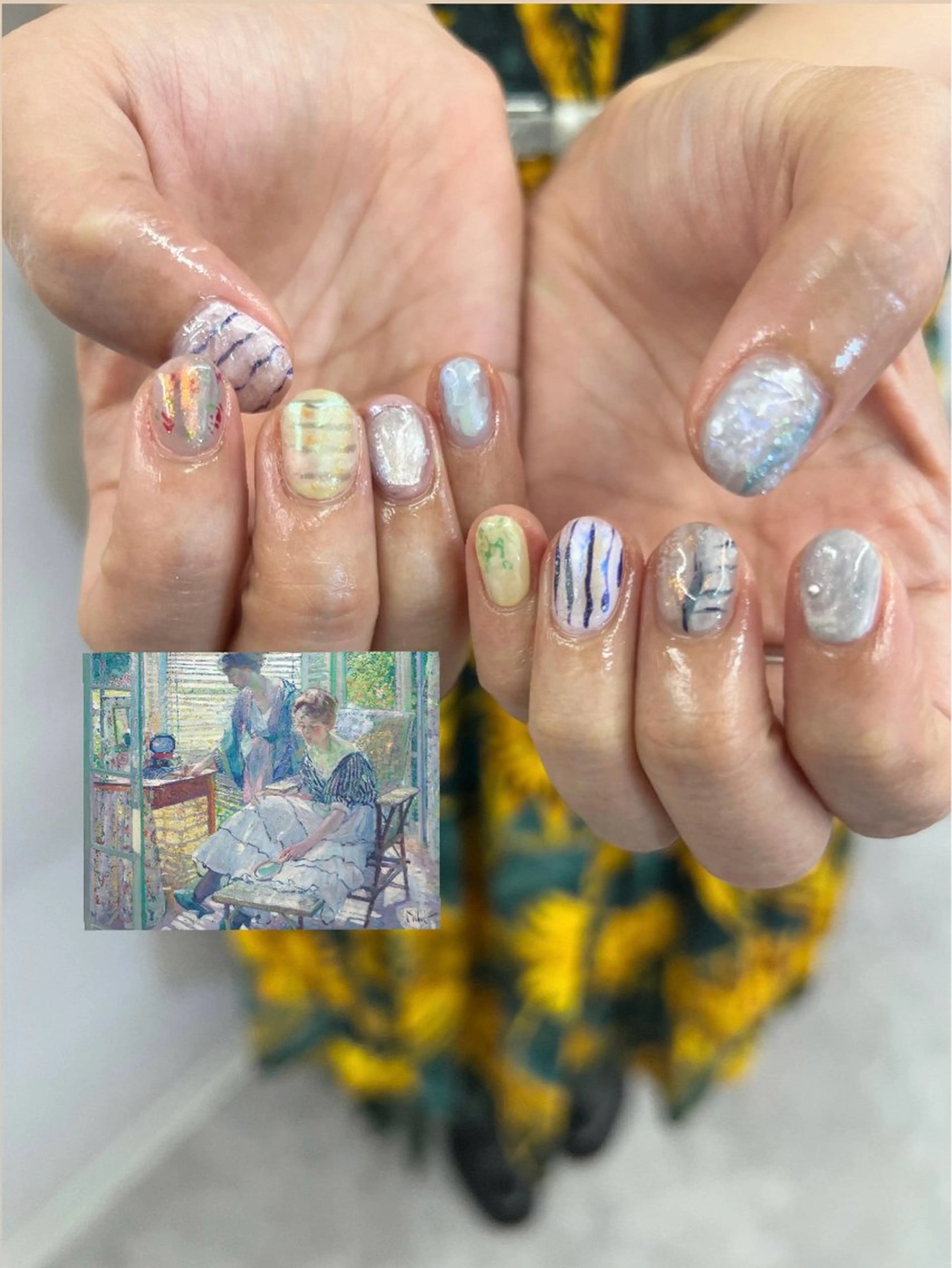 ネイル アートネイル オーロラネイル ジェルネイル パラジェル 春ネイル ハンドネイル ハンドケア Bana_ Nailのネイルデザイン