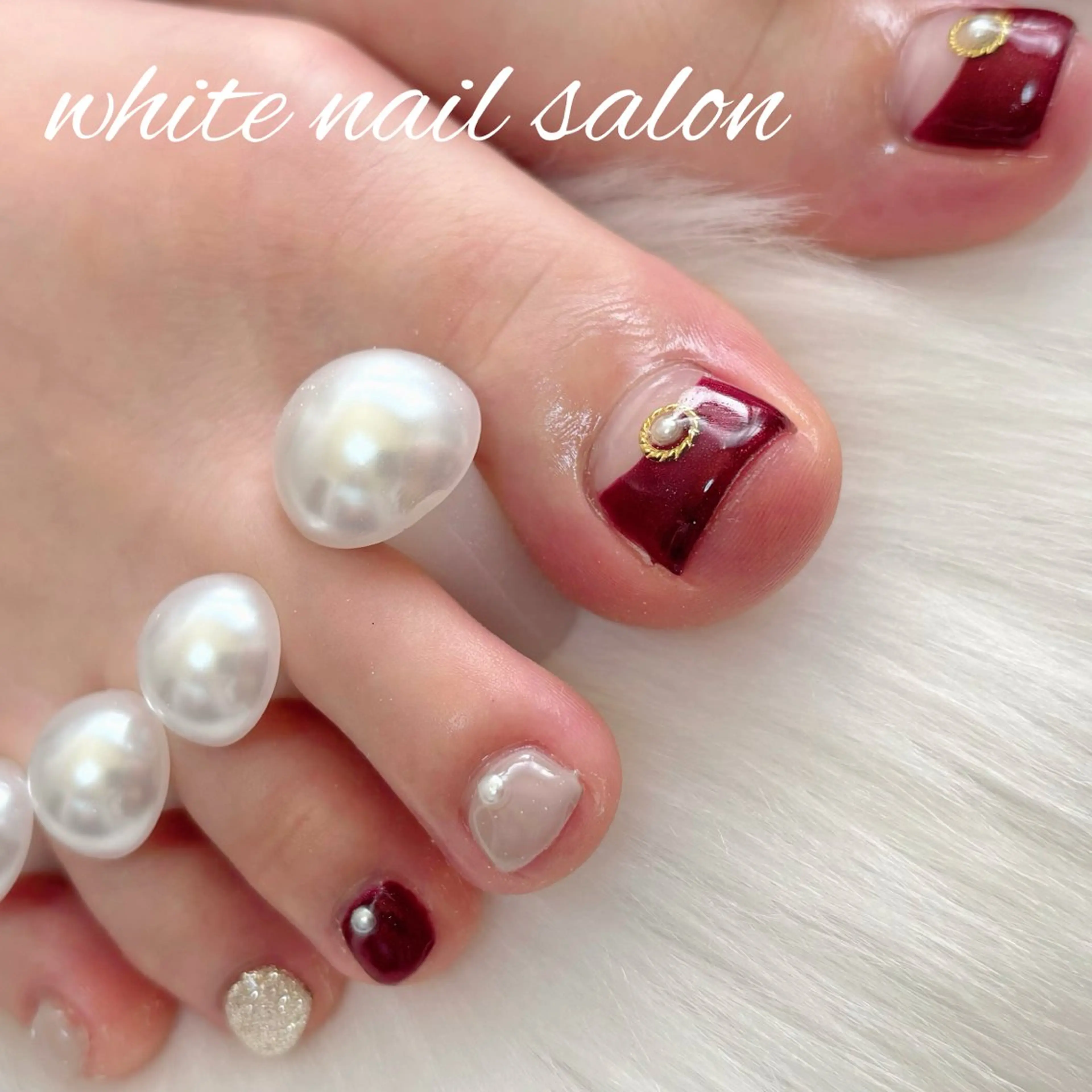 ネイル フットネイル フットネイル white nail salonのネイルデザイン
