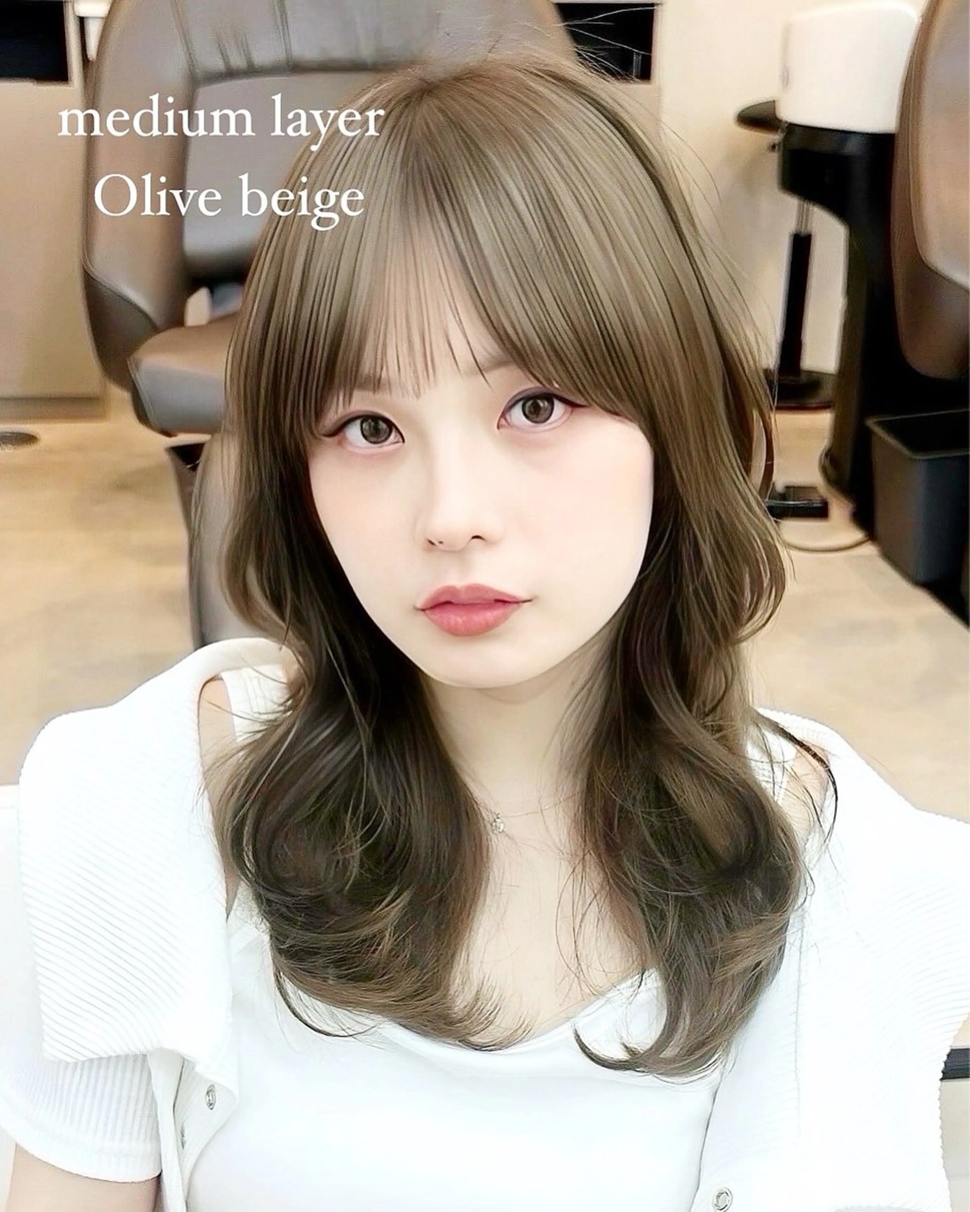 ミディアム カラー ヘアカラー Aura所属・丸山 心 / 艶カラーのヘアスタイル