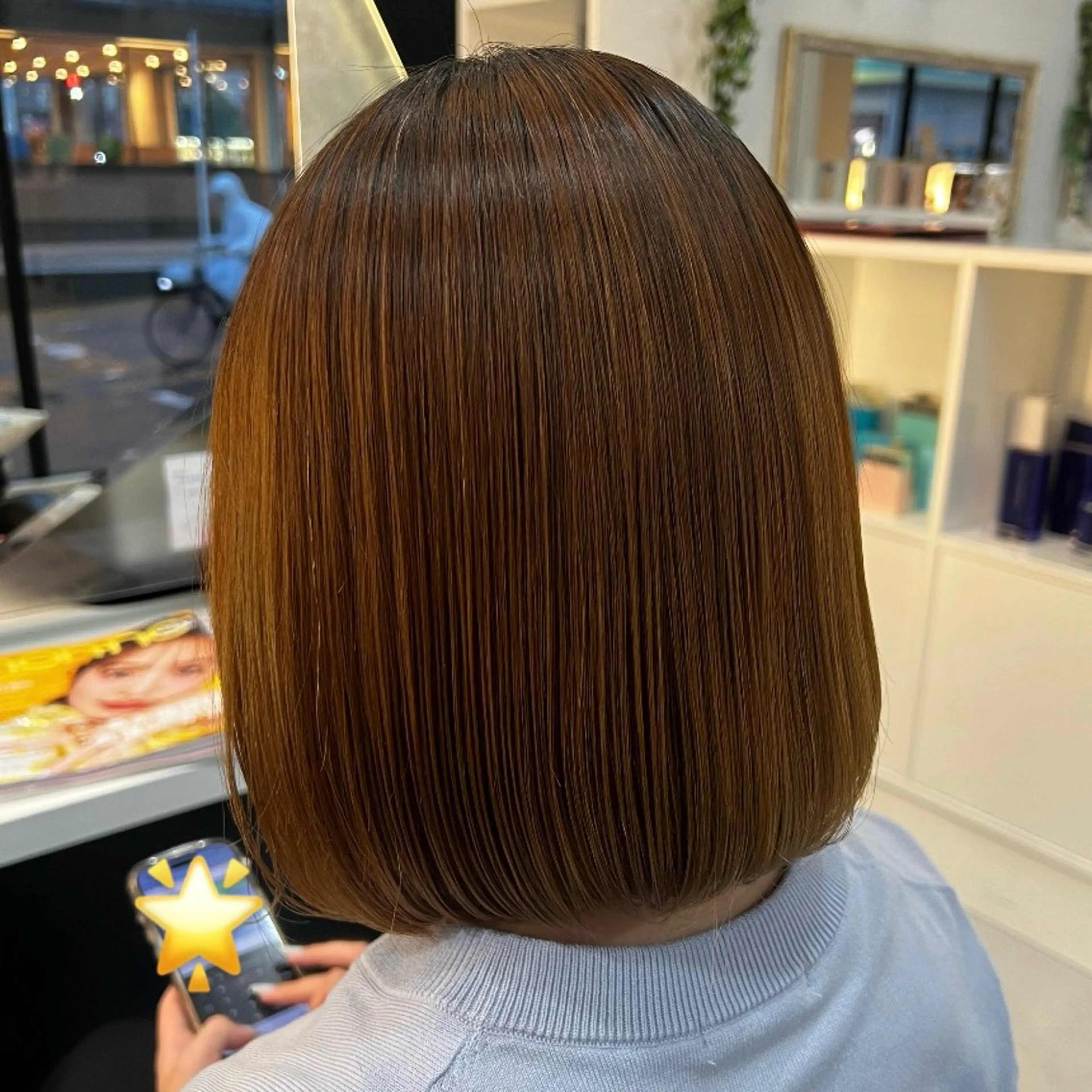 ショート 韓国風顔まわり/ベー ジュ/マツエク♡美咲のヘアスタイル