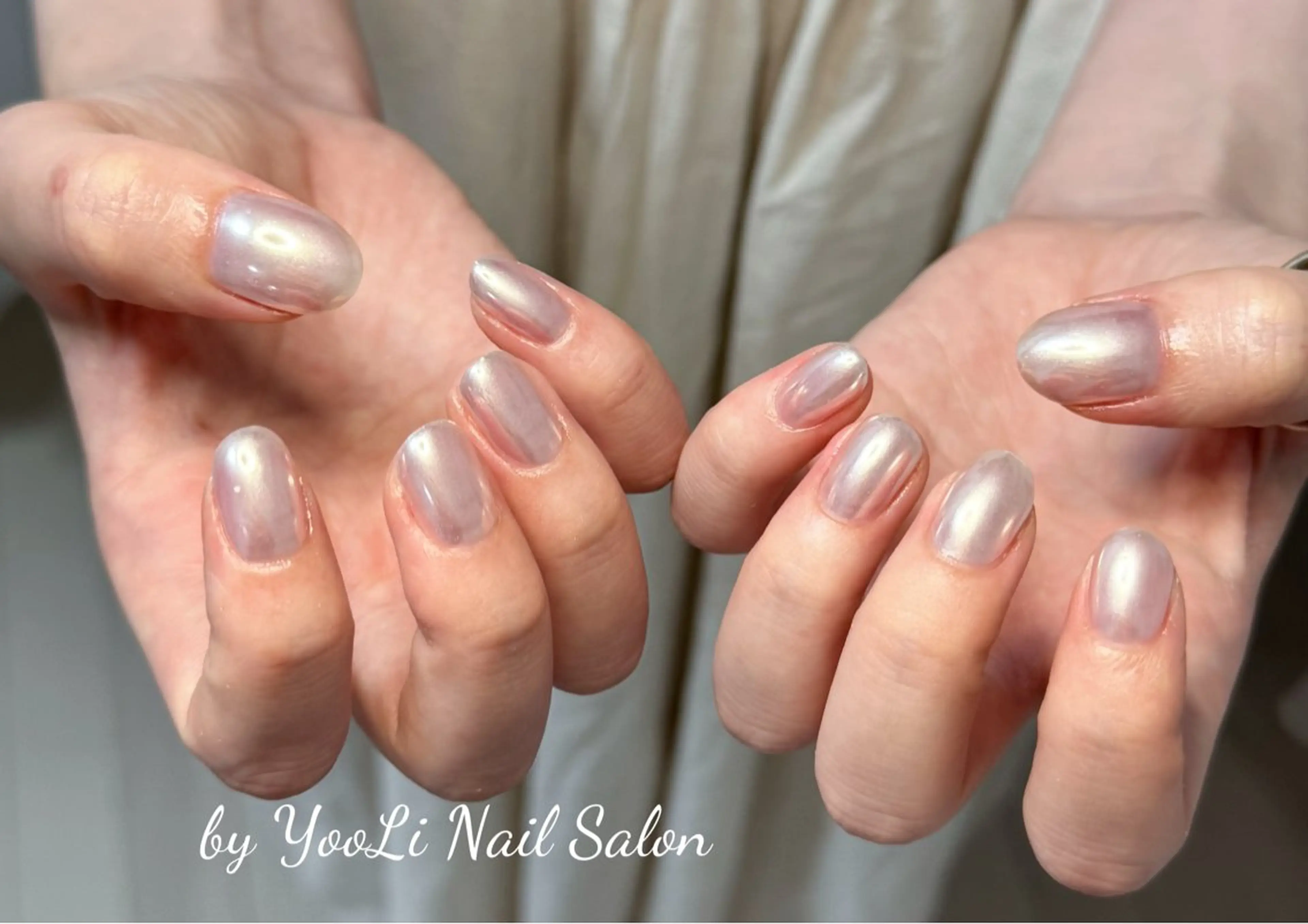 ネイル アートネイル オーロラネイル チークネイル フレンチネイル ガラスフレンチ ハンドネイル 🎀🎀YooLi Nail Salonのネイルデザイン