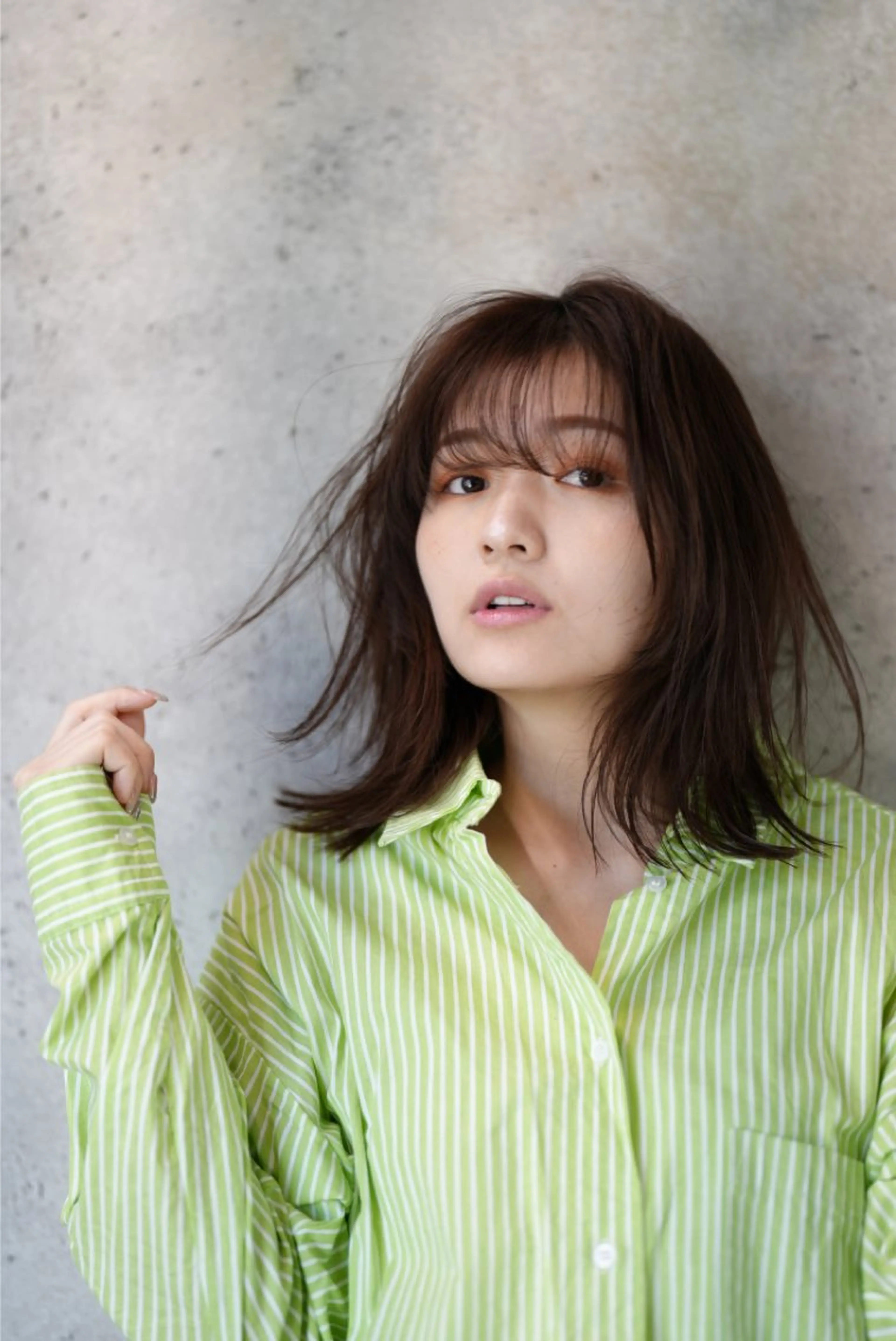 セミロング カラー ブリーチ ブリーチなしカラー 顔まわりレイヤー 顔周りカット レイヤーカット カット ヘアカラー メンズブリーチカラー /NAOのヘアスタイル