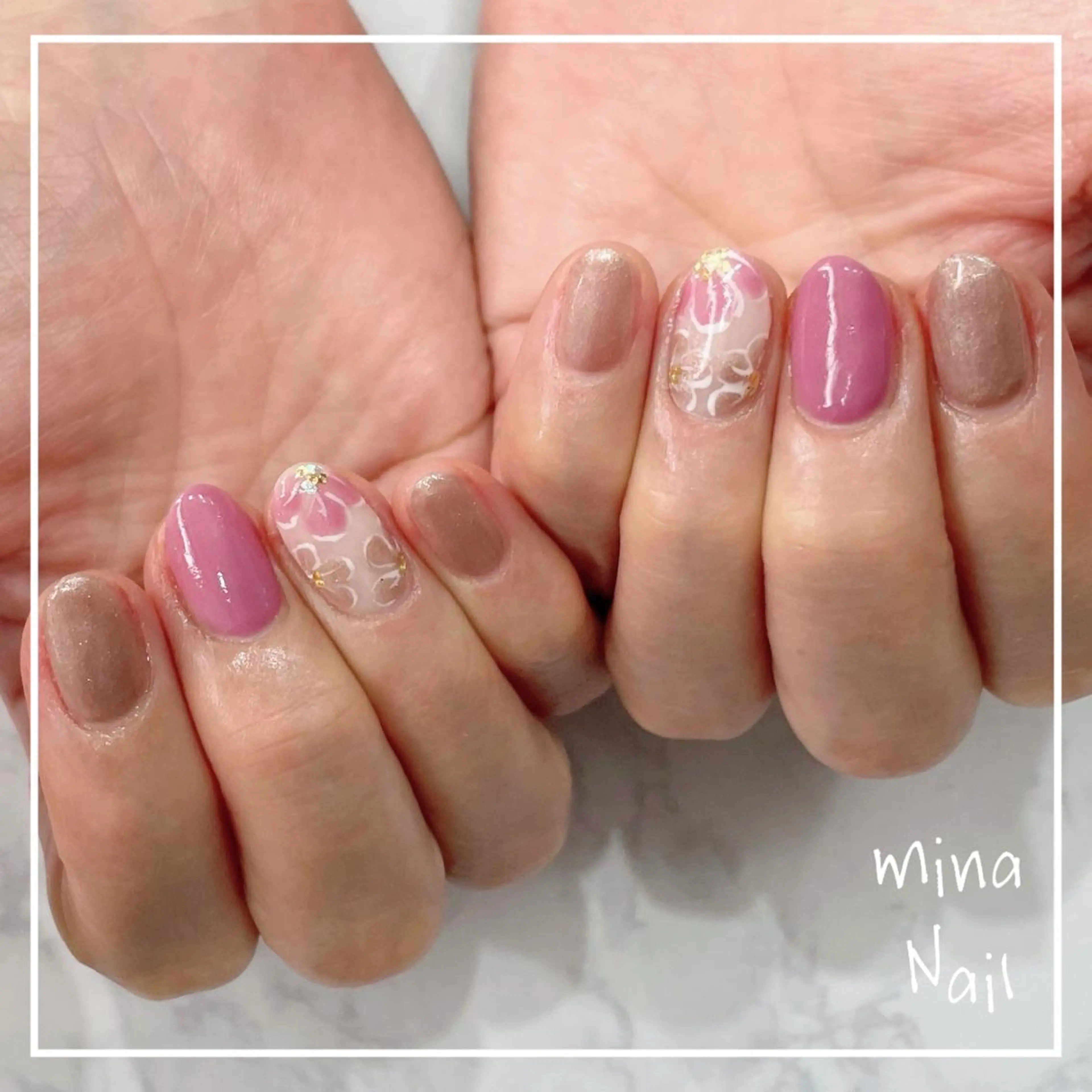 ネイル アートネイル 入学式 フラワーネイル 卒業式 シンプルネイル mina Nailのネイルデザイン