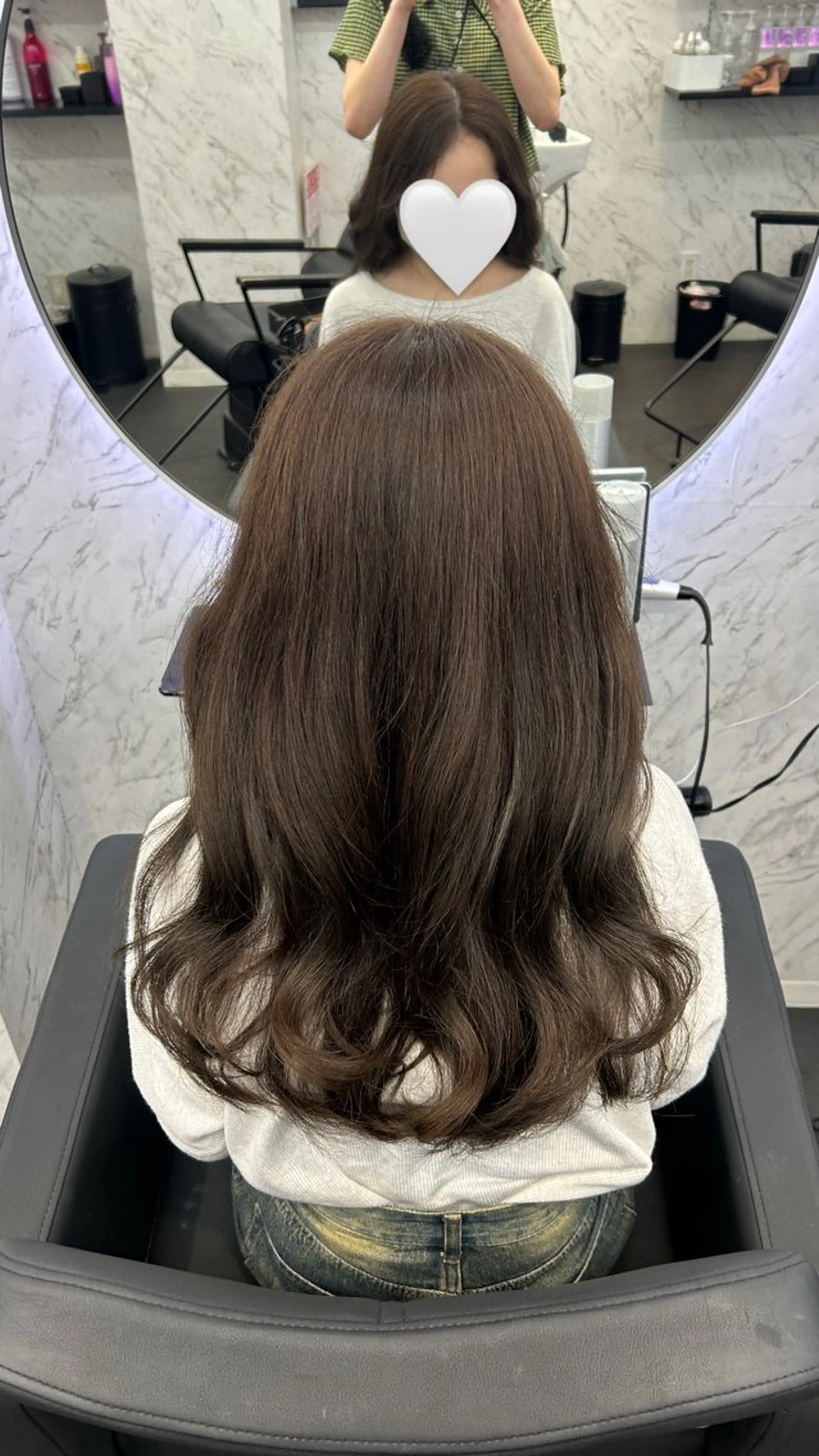 ロング カラー グレージュ ヘアカラー 韓国艶カラー 🇰🇷💎MIUのヘアスタイル