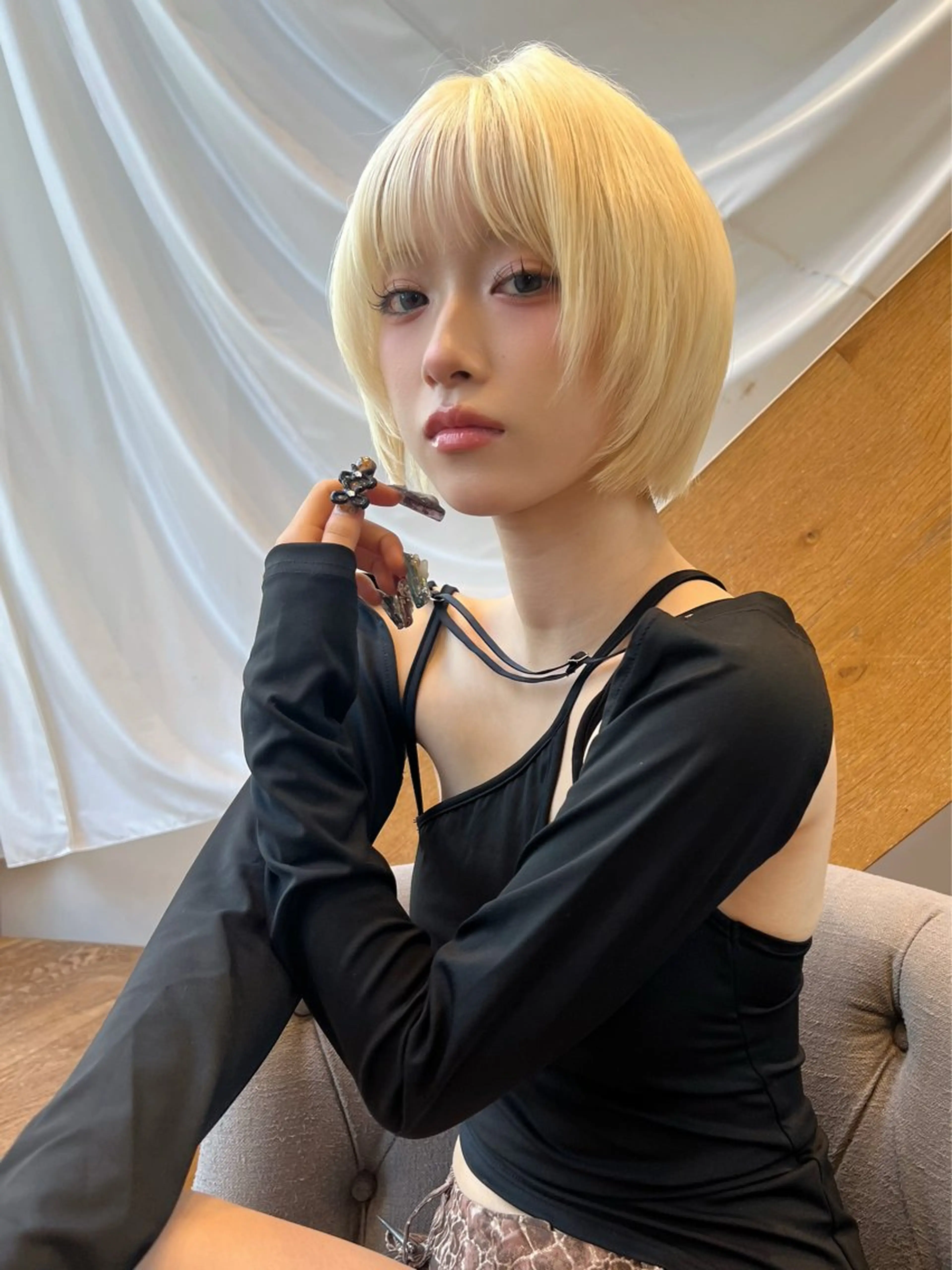 ショート カラー ボブレイヤー ボブ レイヤーカット カット 望月威吹/表参道/レ イヤー/似合わせのヘアスタイル