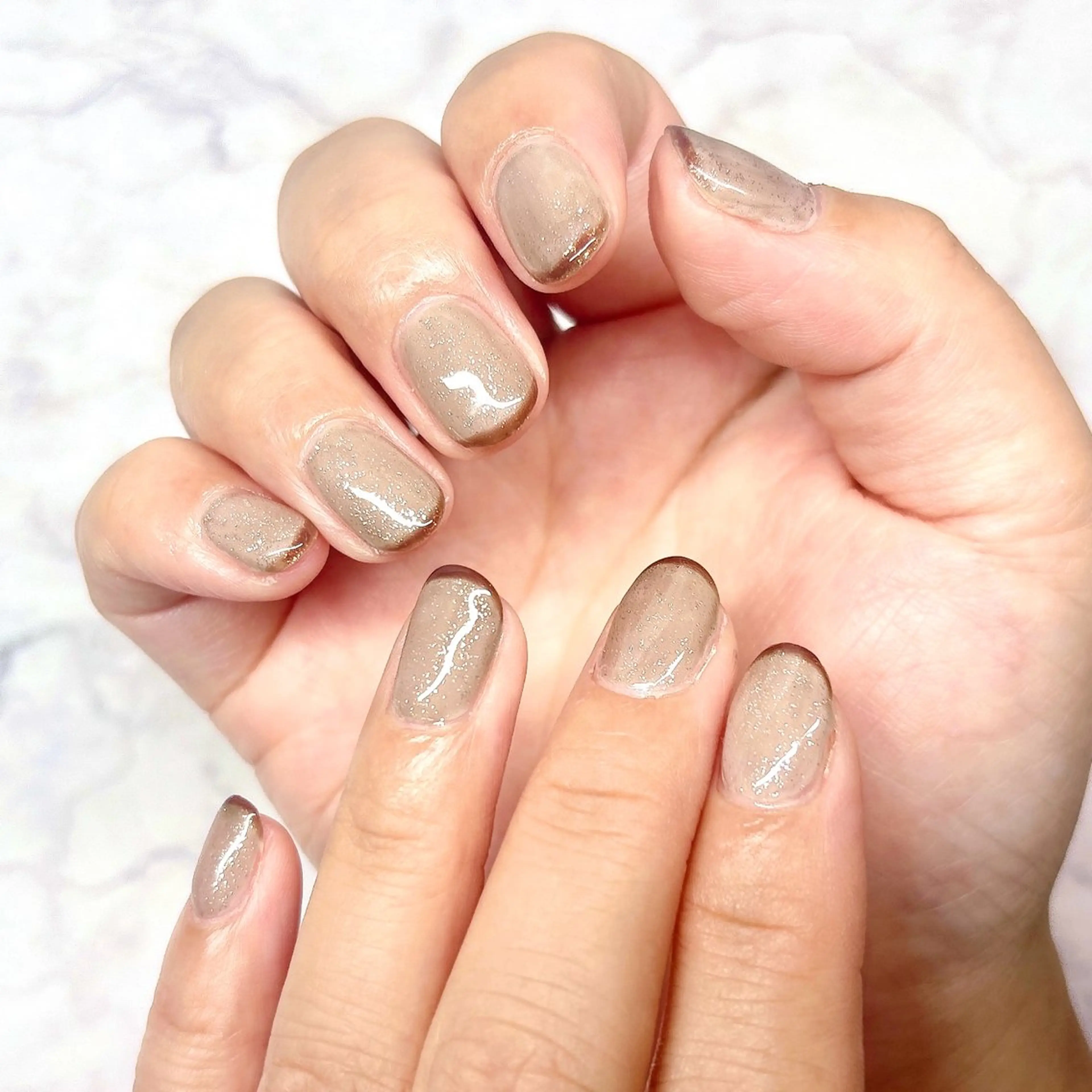 ネイル ブラウン フレンチネイル MYu Beauty Salon  MAIのネイルデザイン