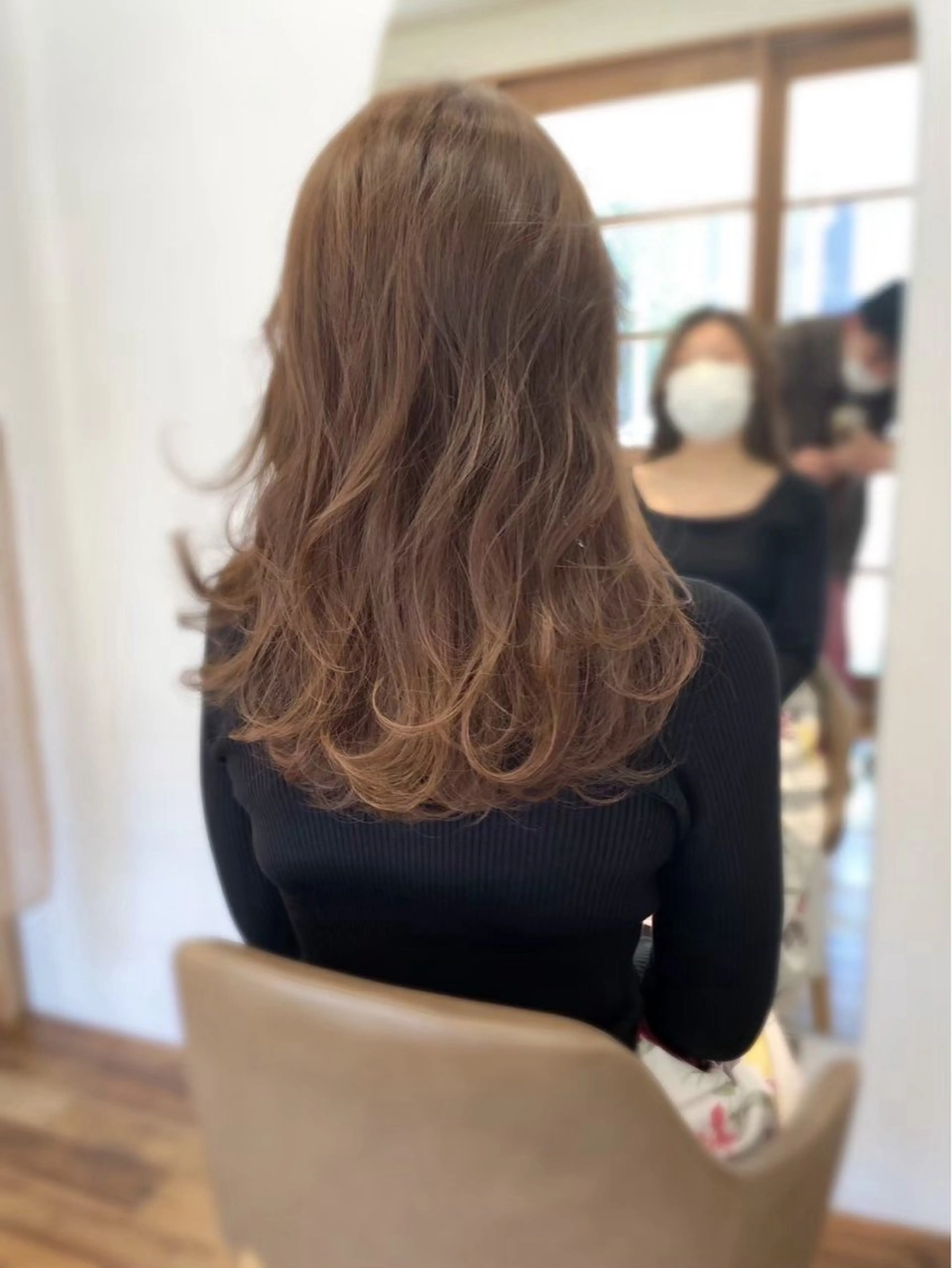 ロング レイヤーカット カット たにおか まなか /大阪/暖色カラーのヘアスタイル