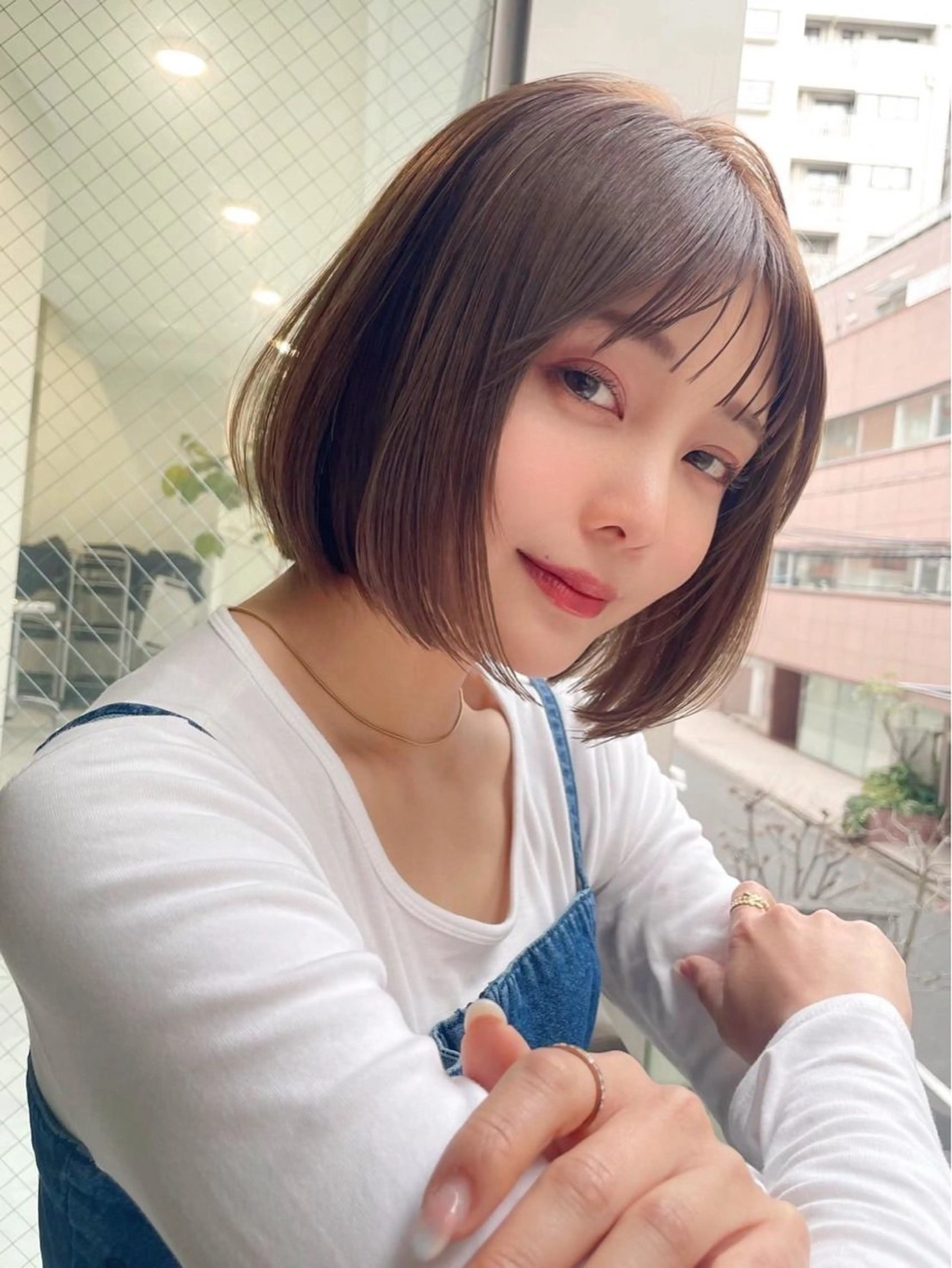 ショート カラー ショートボブ アディクシーカラー バレイヤージュ ブリーチ ケアブリーチ カット JILBLAN京都 ショート/ハイライトのヘアスタイル