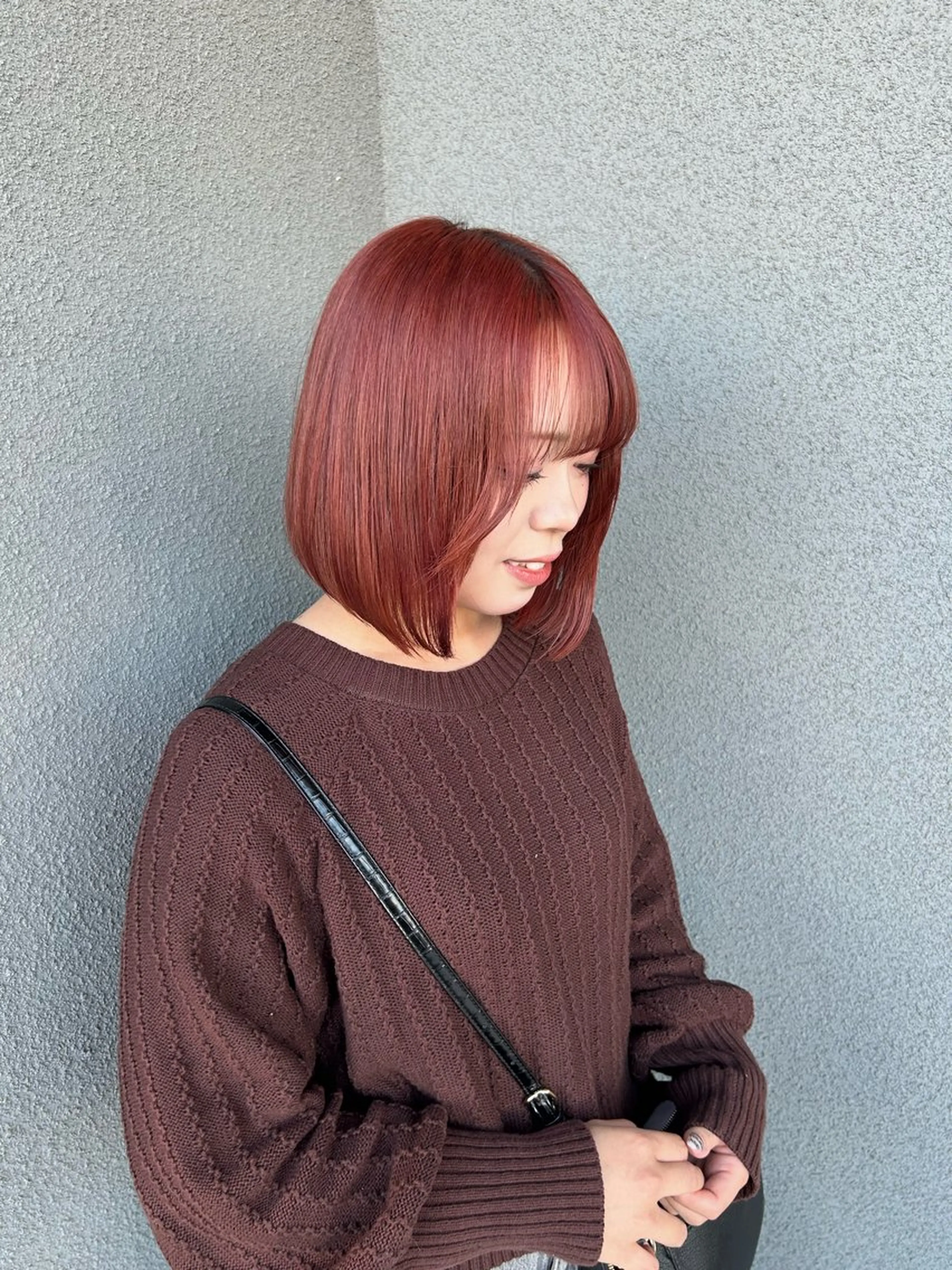 ショート カラー ブラウンカラー オレンジ オレンジブラウン QUON.伊勢崎店所属・ブリーチ＆ハイトーン 歌 心のヘアスタイル