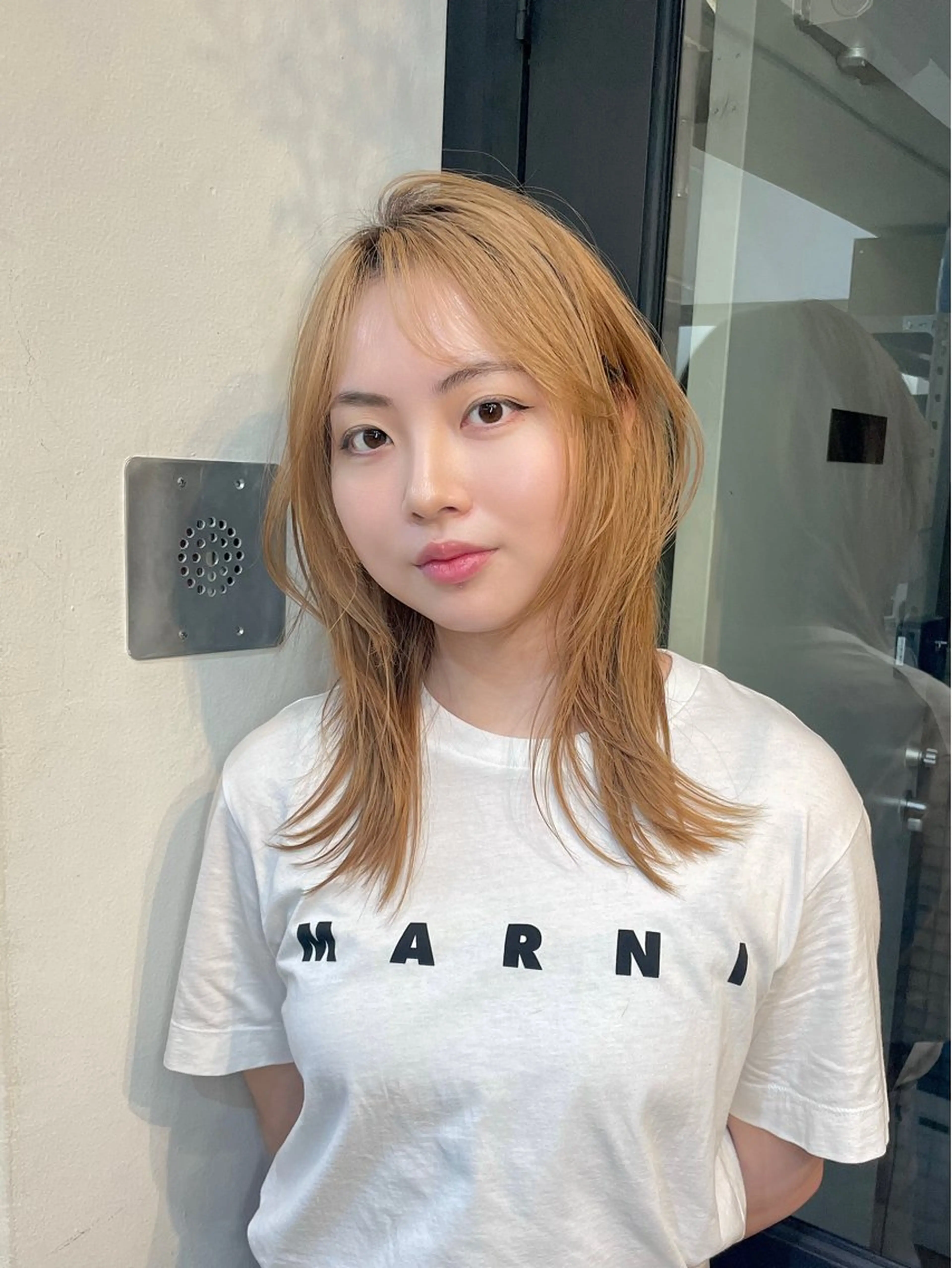 ミディアム ハッシュカット カット yu-kaハッシュ カット/韓国レイヤーのヘアスタイル