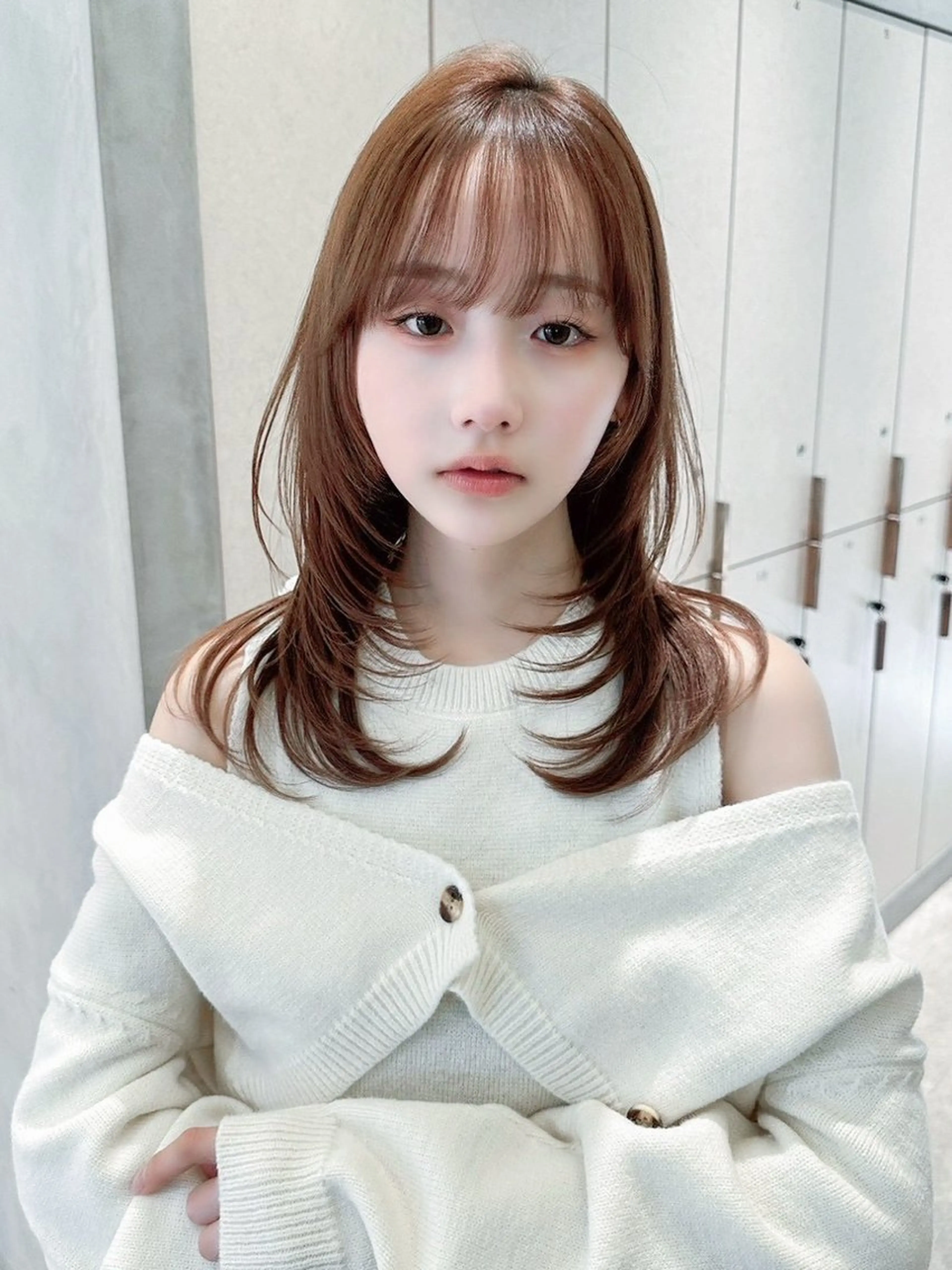 セミロング カット ヘアカラー トリートメント 久米 春輝のヘアスタイル