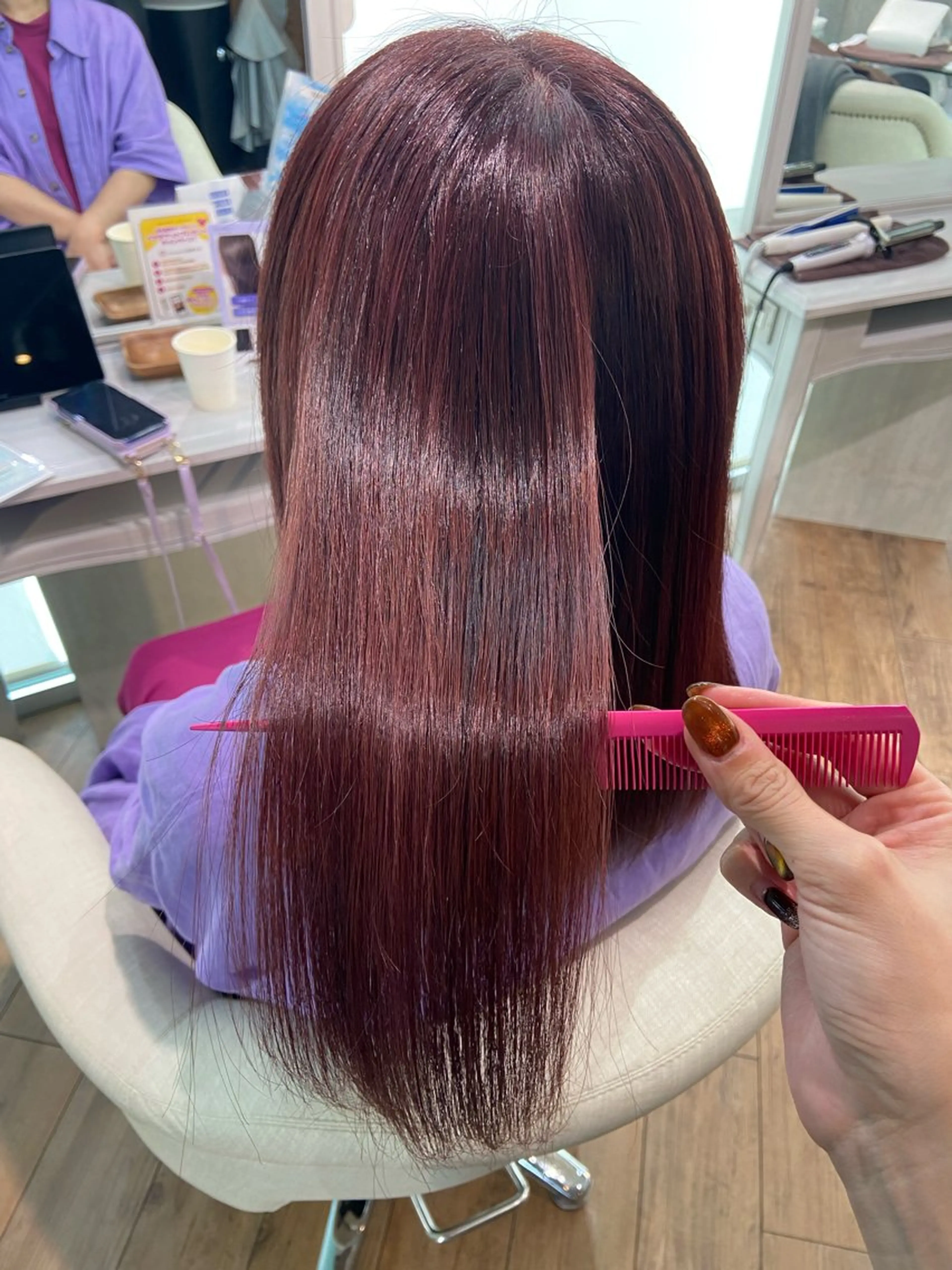 セミロング カラー トリートメント 🧸プルエクステ❤︎ ネイルKAO🧸のヘアスタイル