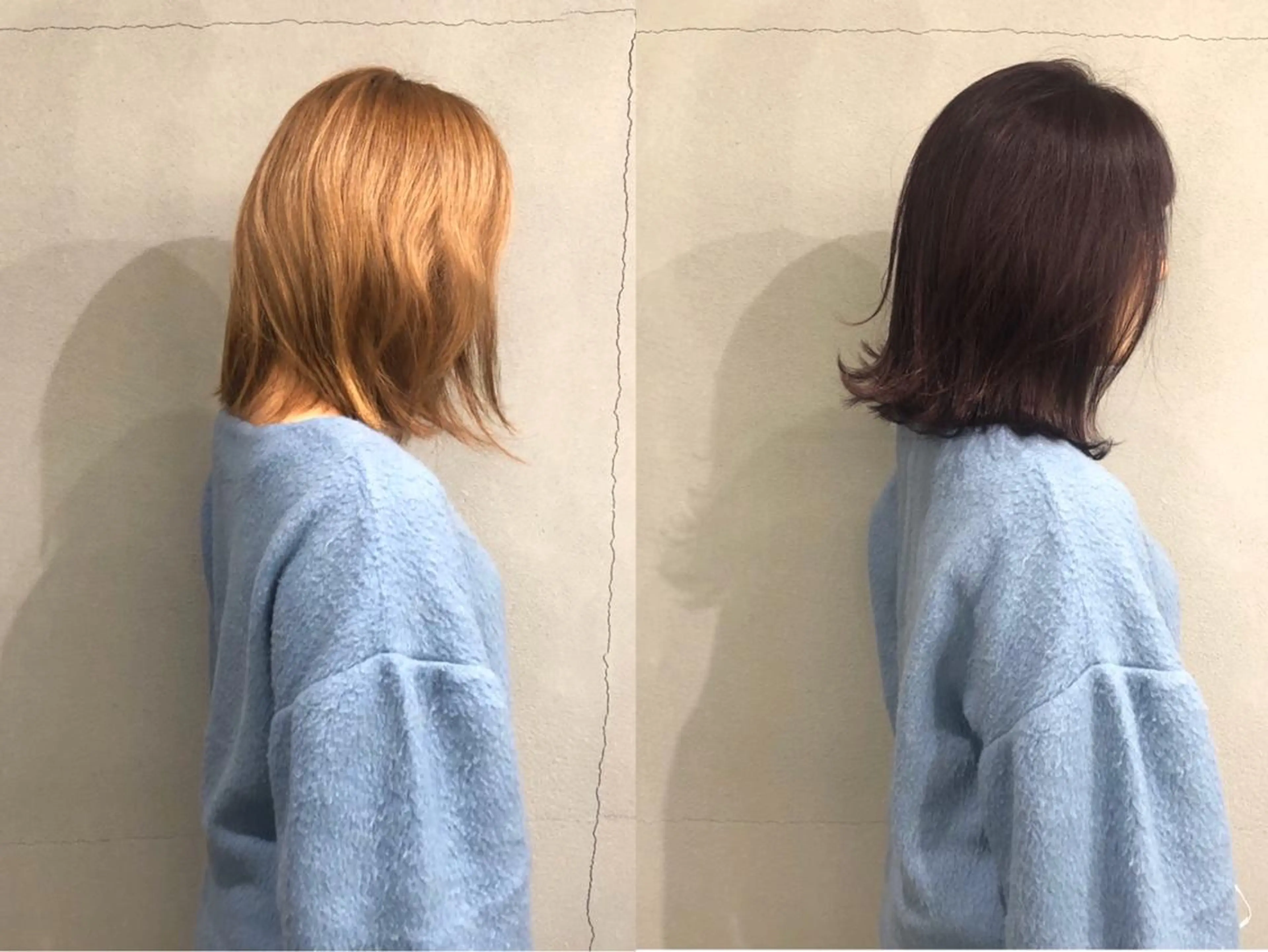 ミディアム カラー 切りっぱなしボブ ラベンダーカラー ラベンダーピンク ピンクカラー ボブ カット ヘアカラー トリートメント ボブ/ショート/ 白髪染め/メンズ葛西のヘアスタイル