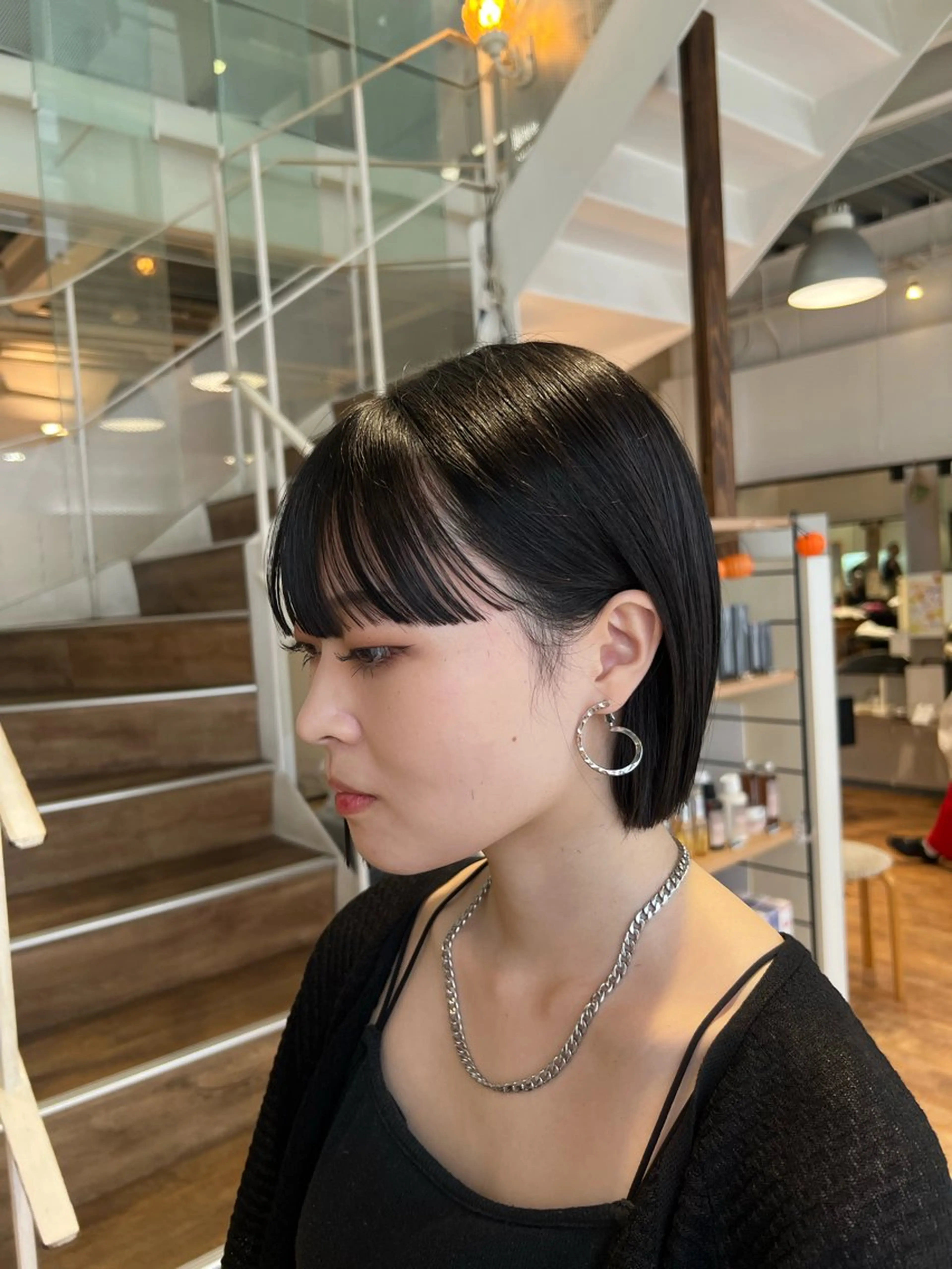 ショート ボブ ワイドバング インナーカラー♡ Nanakoのヘアスタイル