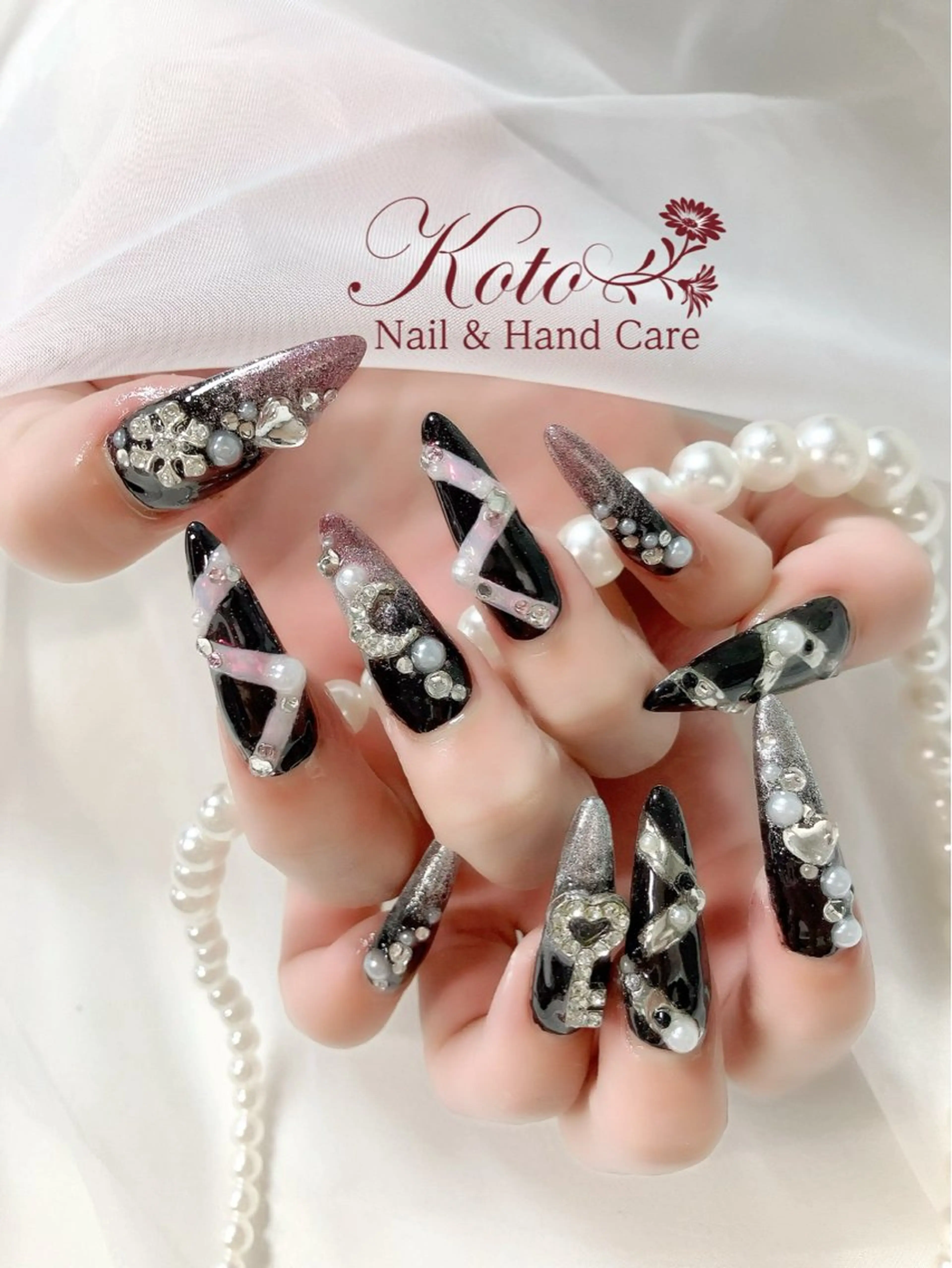 ネイル 長さ出し ジェルネイル 持ち込み ニュアンスネイル 赤色 ハンドネイル Nail Salon KOTOのネイルデザイン